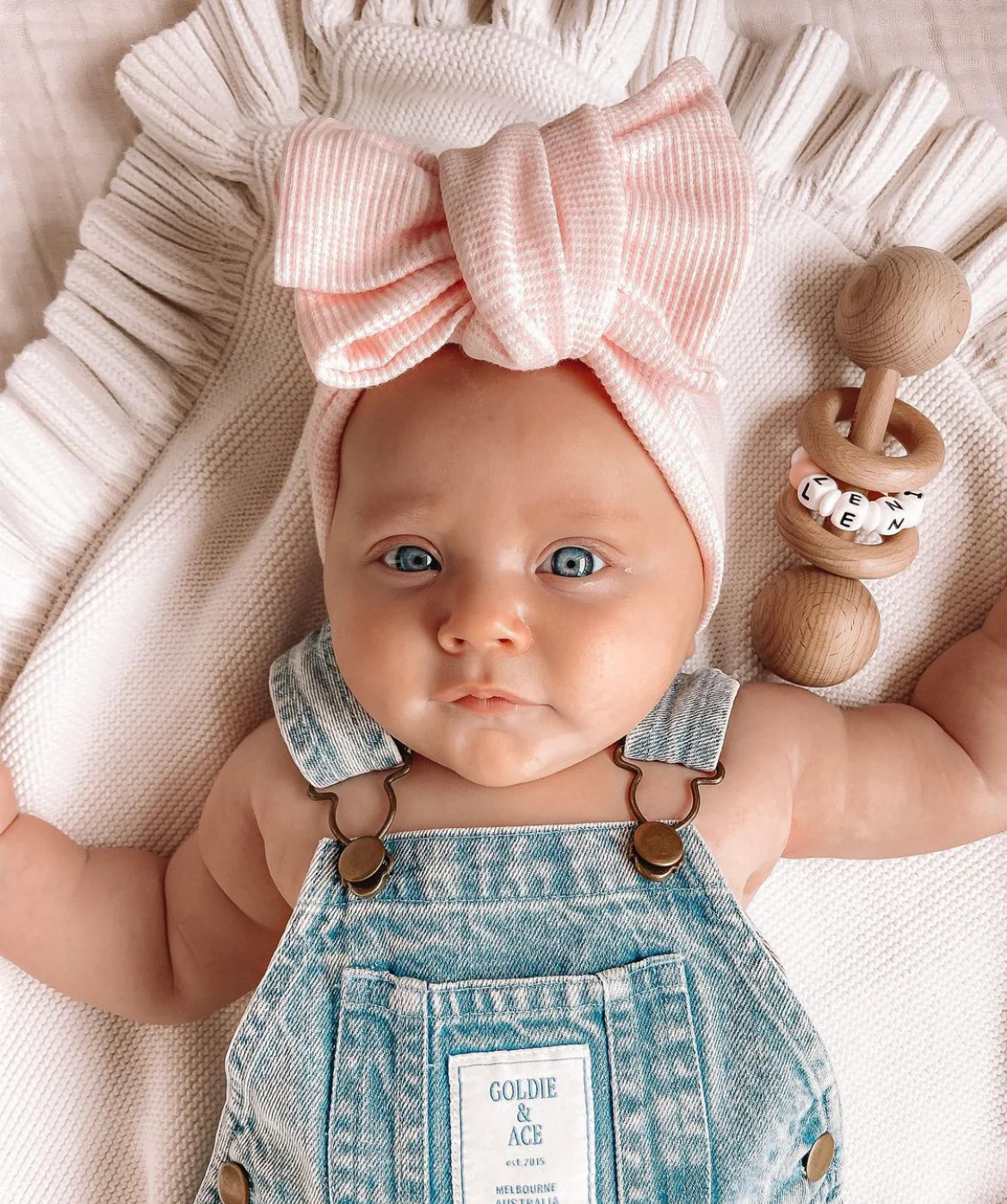 Oversized Topknot | Baby Pink Marle Waffle - Image 3