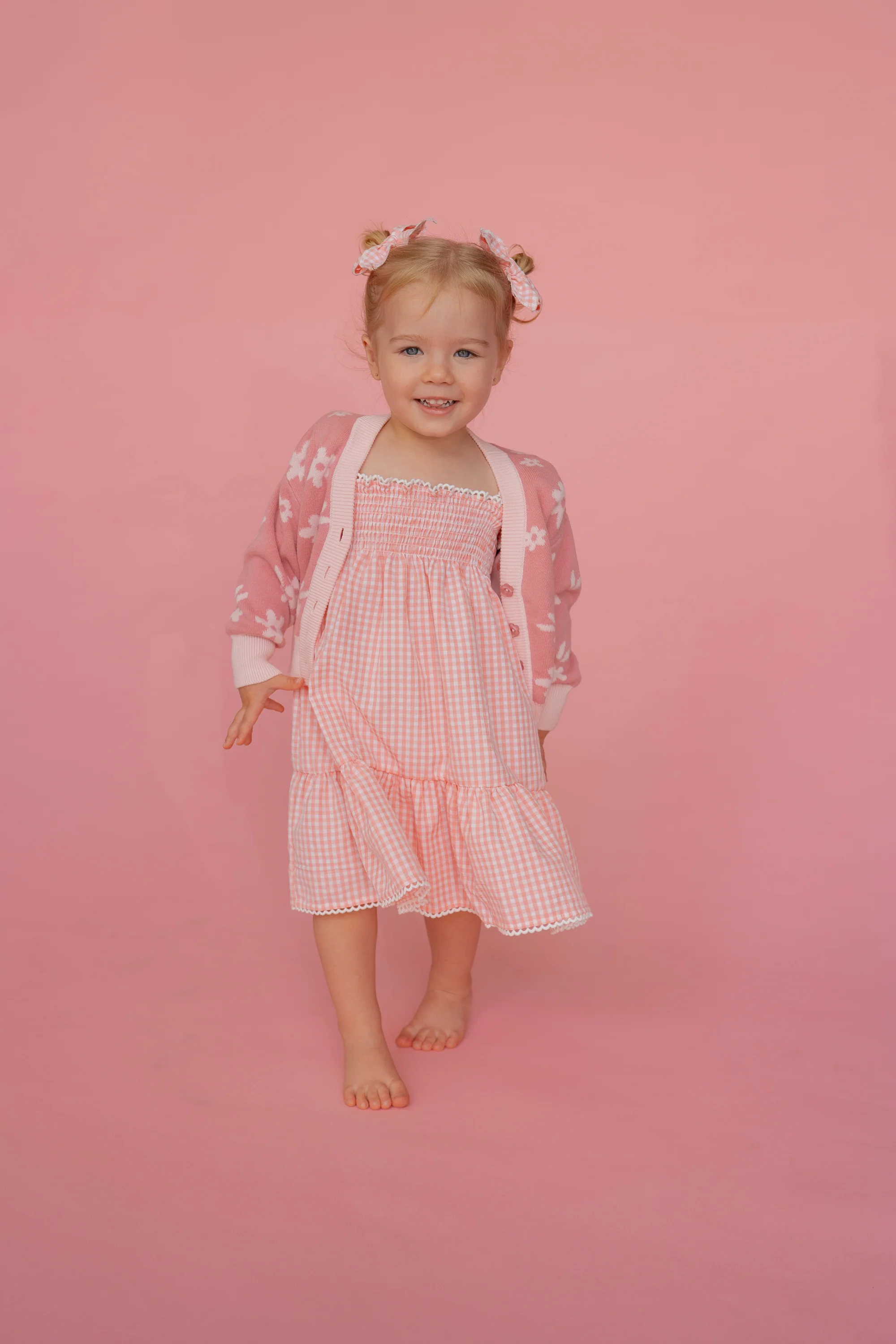 Knitted Cardigan | Daisy Floral Strawberry - Image 14