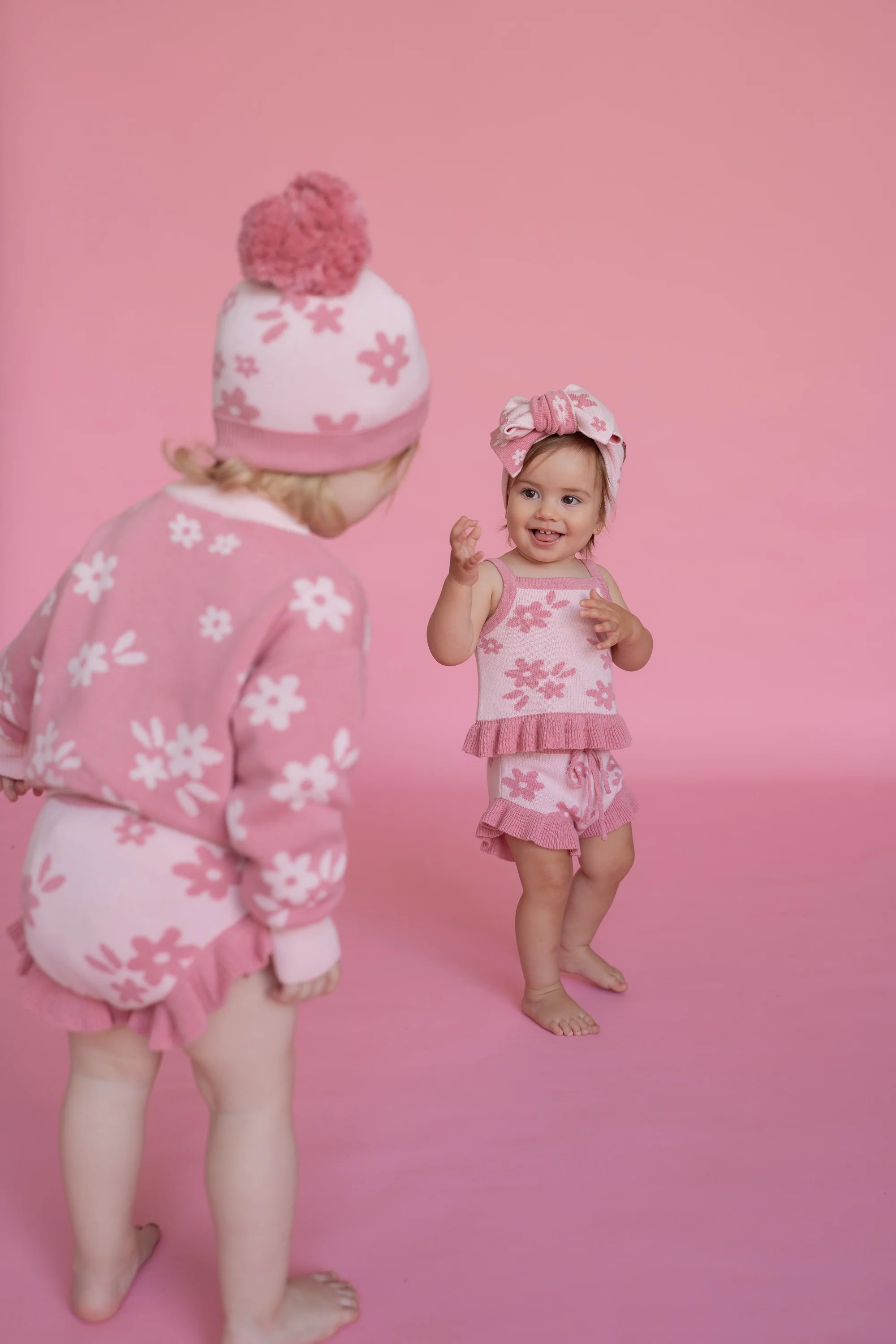 Knitted Cardigan | Daisy Floral Strawberry - Image 9