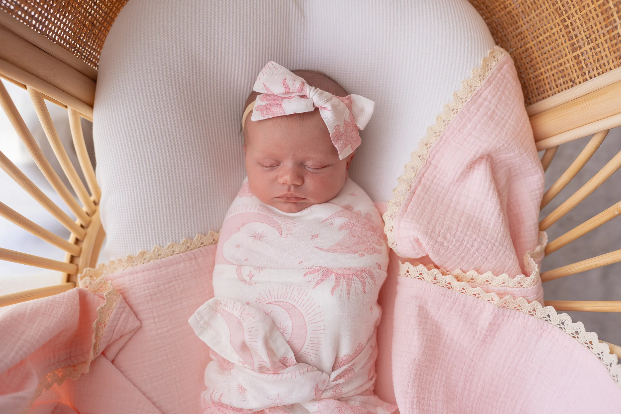 Muslin Swaddle | Celestial Pink - Image 5