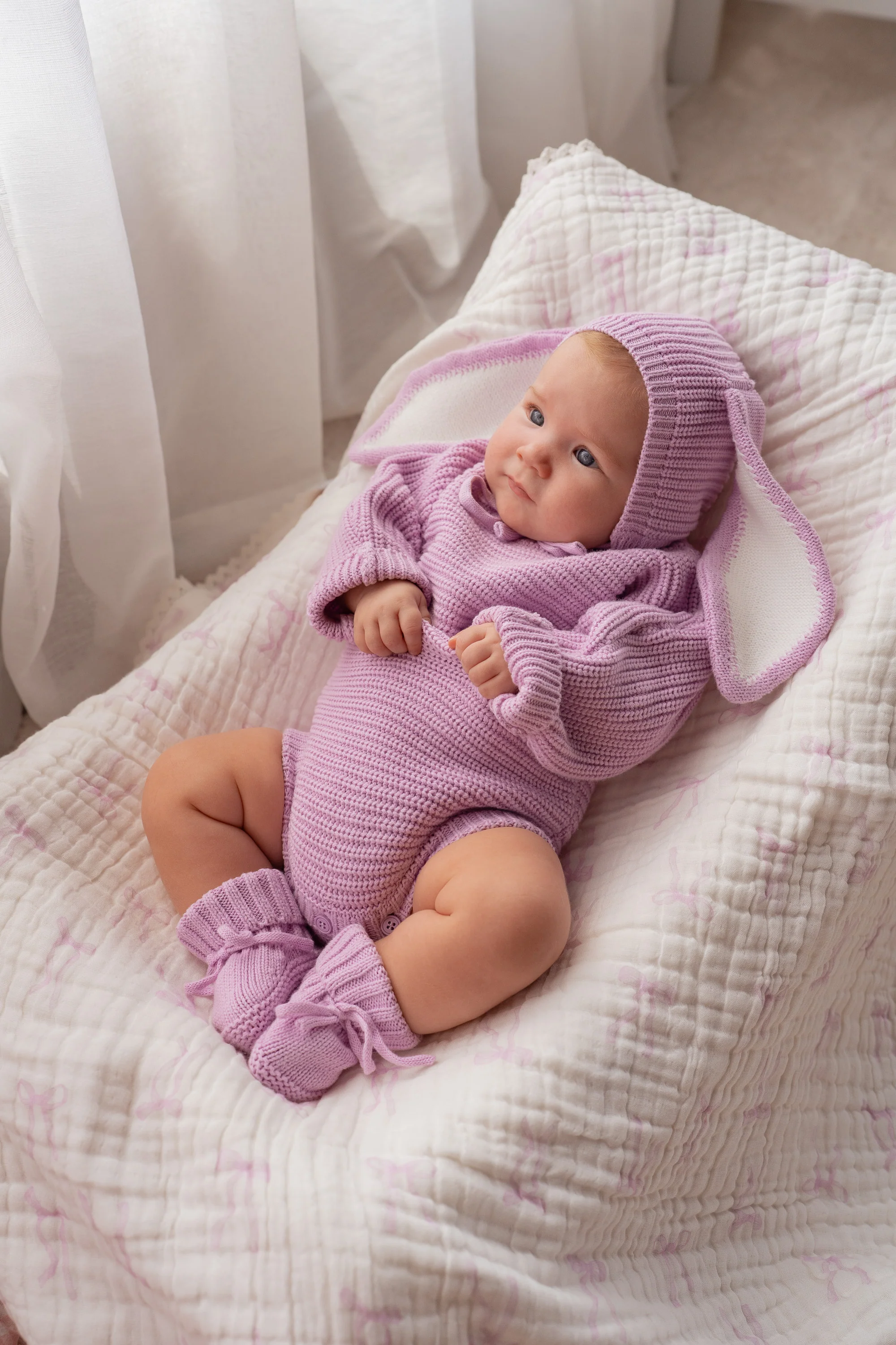 Chunky Knit Romper | Lilac - Image 6