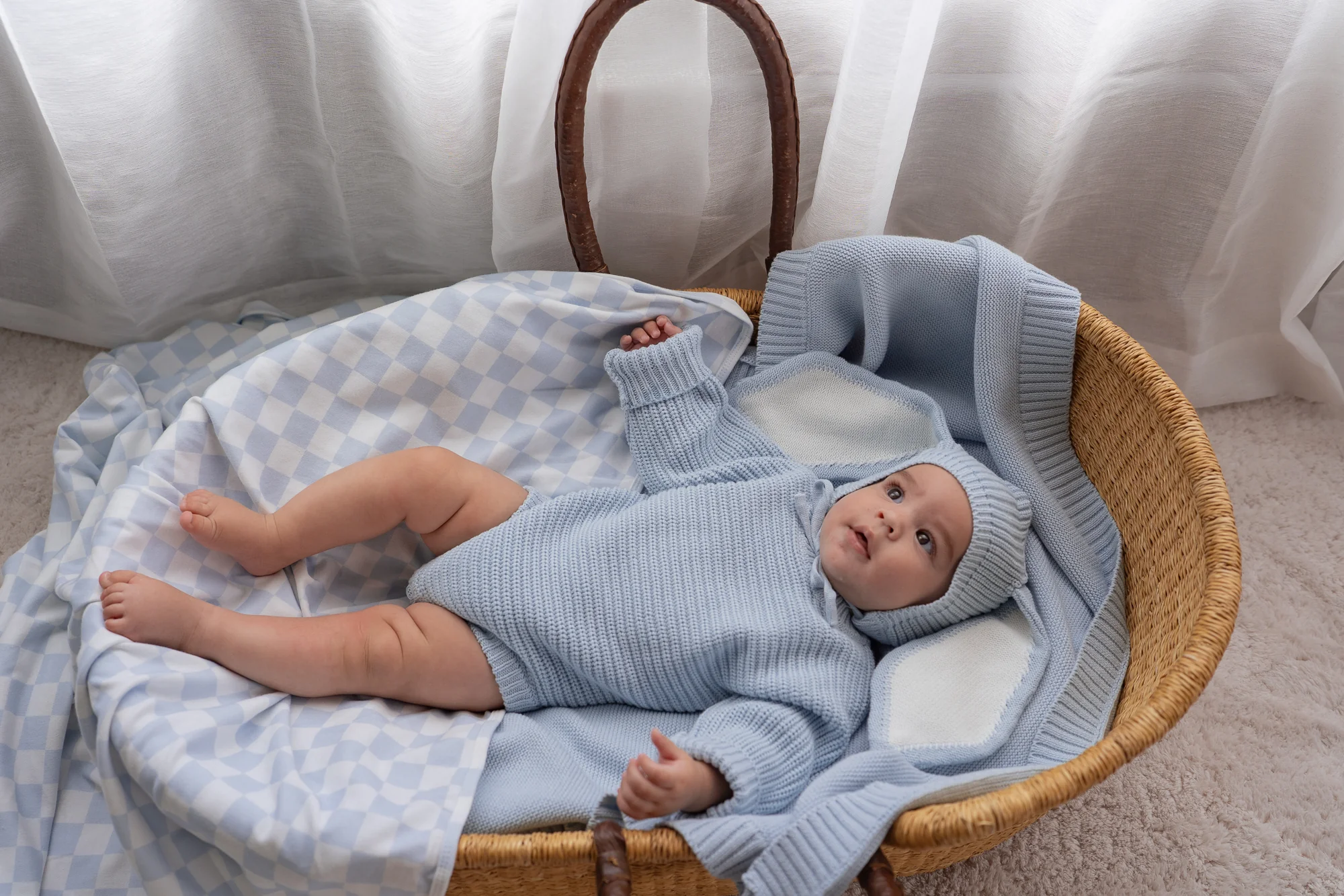 Chunky Knit Romper | Sky Blue - Image 8