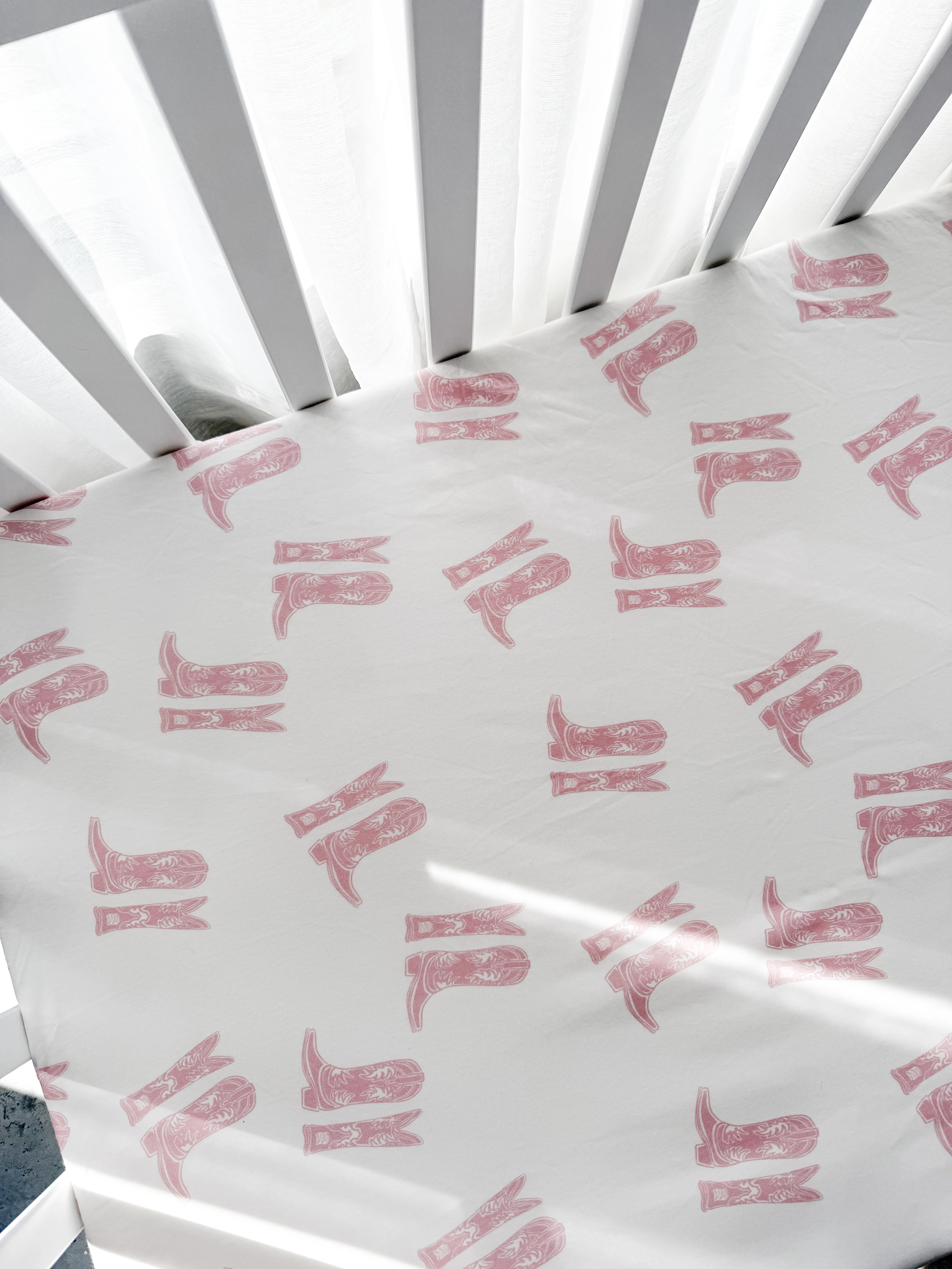 Cot Sheet | Pink Cowgirl Boots - Image 3