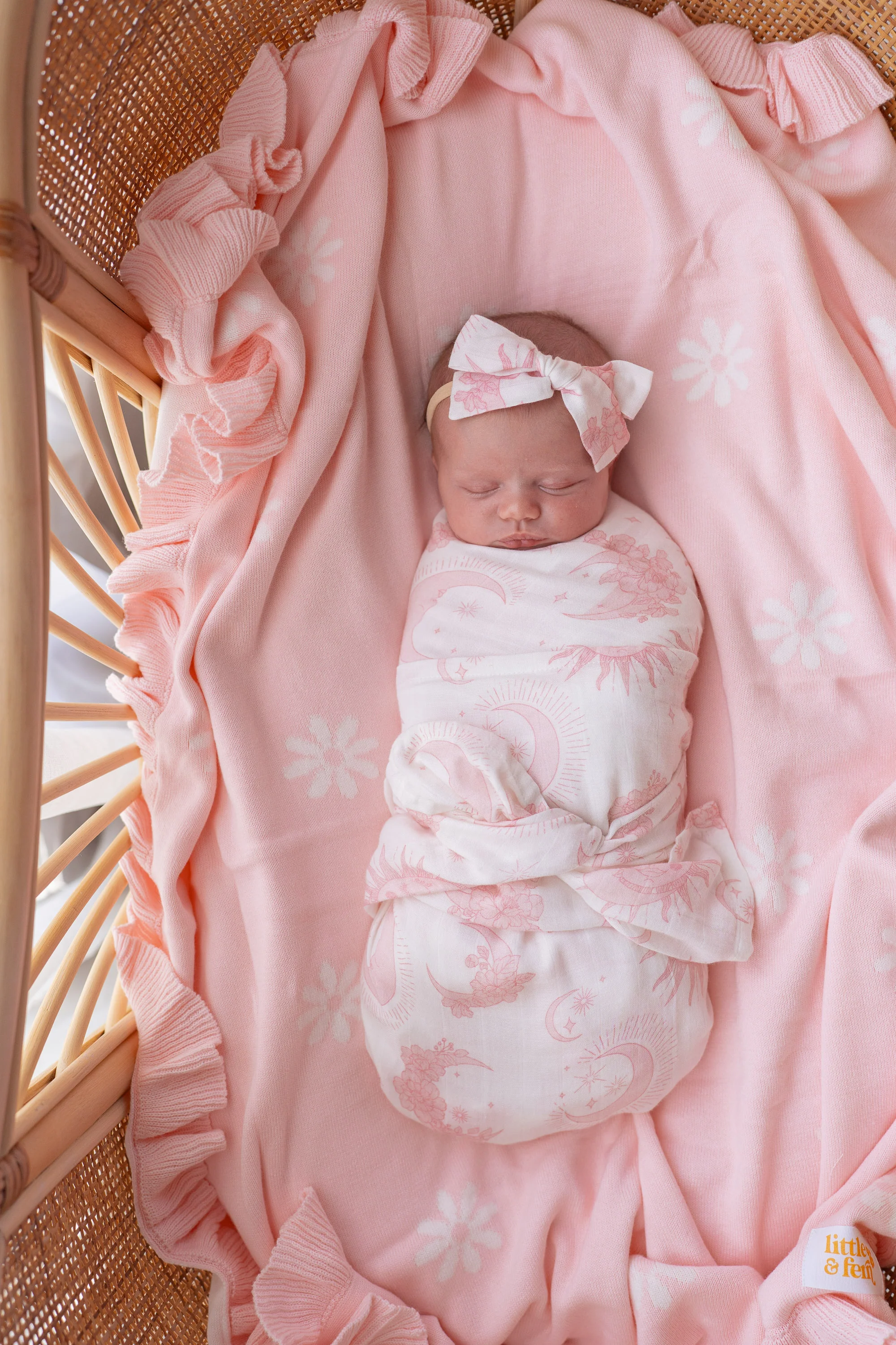 Frill Knit Blanket | Baby Pink Floral - Image 4