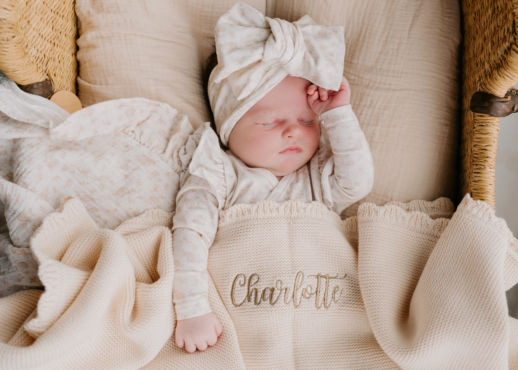 Heirloom Knit Blanket | Cream - Image 4