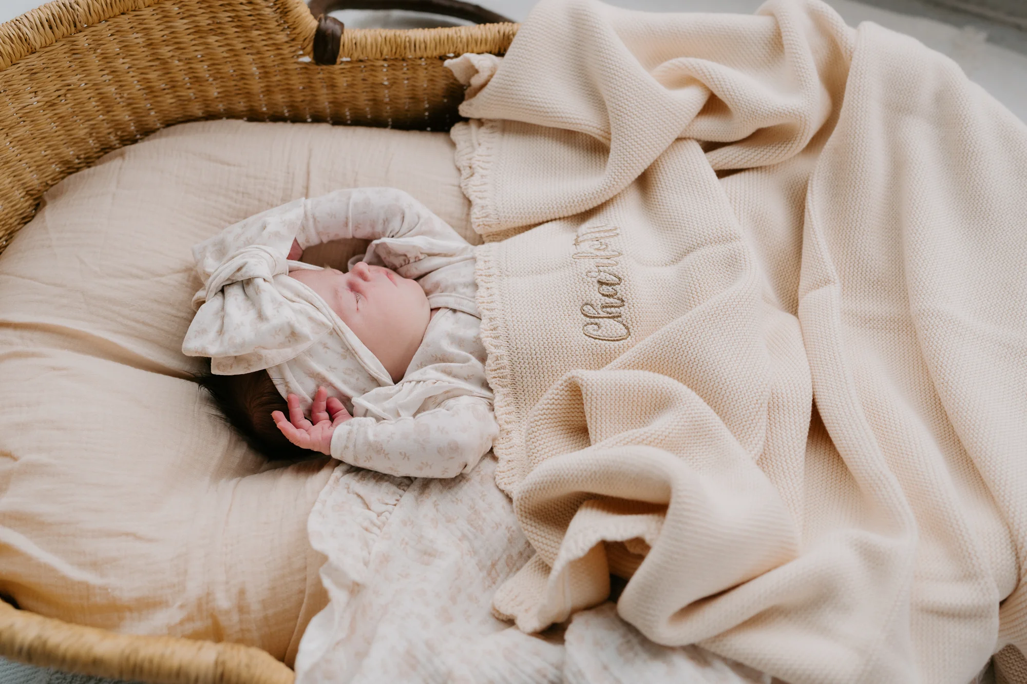 Heirloom Knit Blanket | Cream - Image 6
