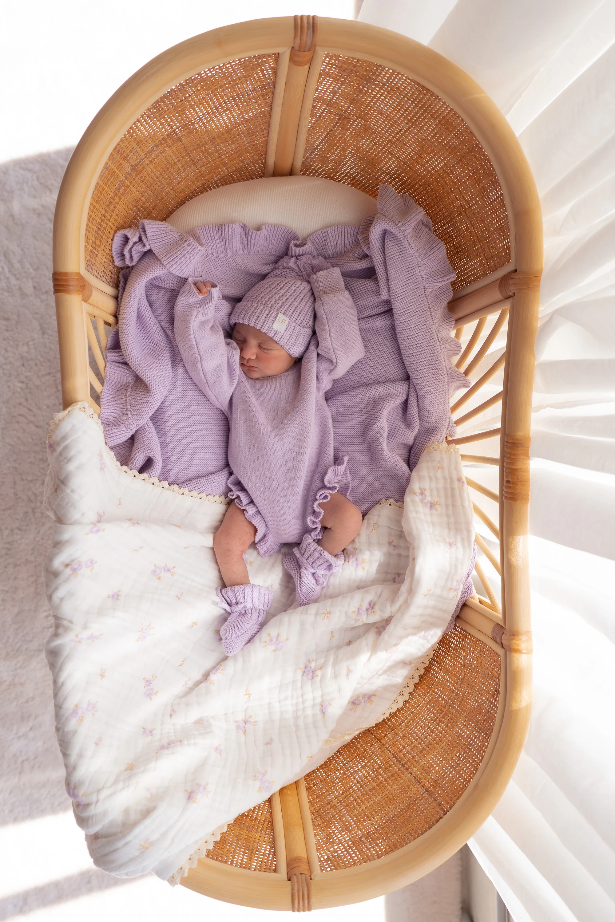 Frill Knit Blanket | Pastel Lilac - Image 4