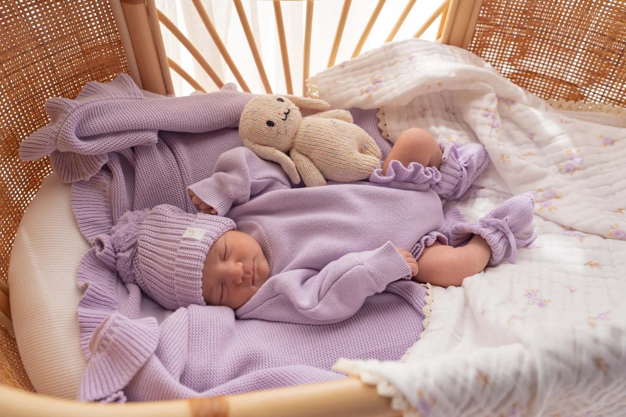 Frill Knit Blanket | Pastel Lilac - Image 6