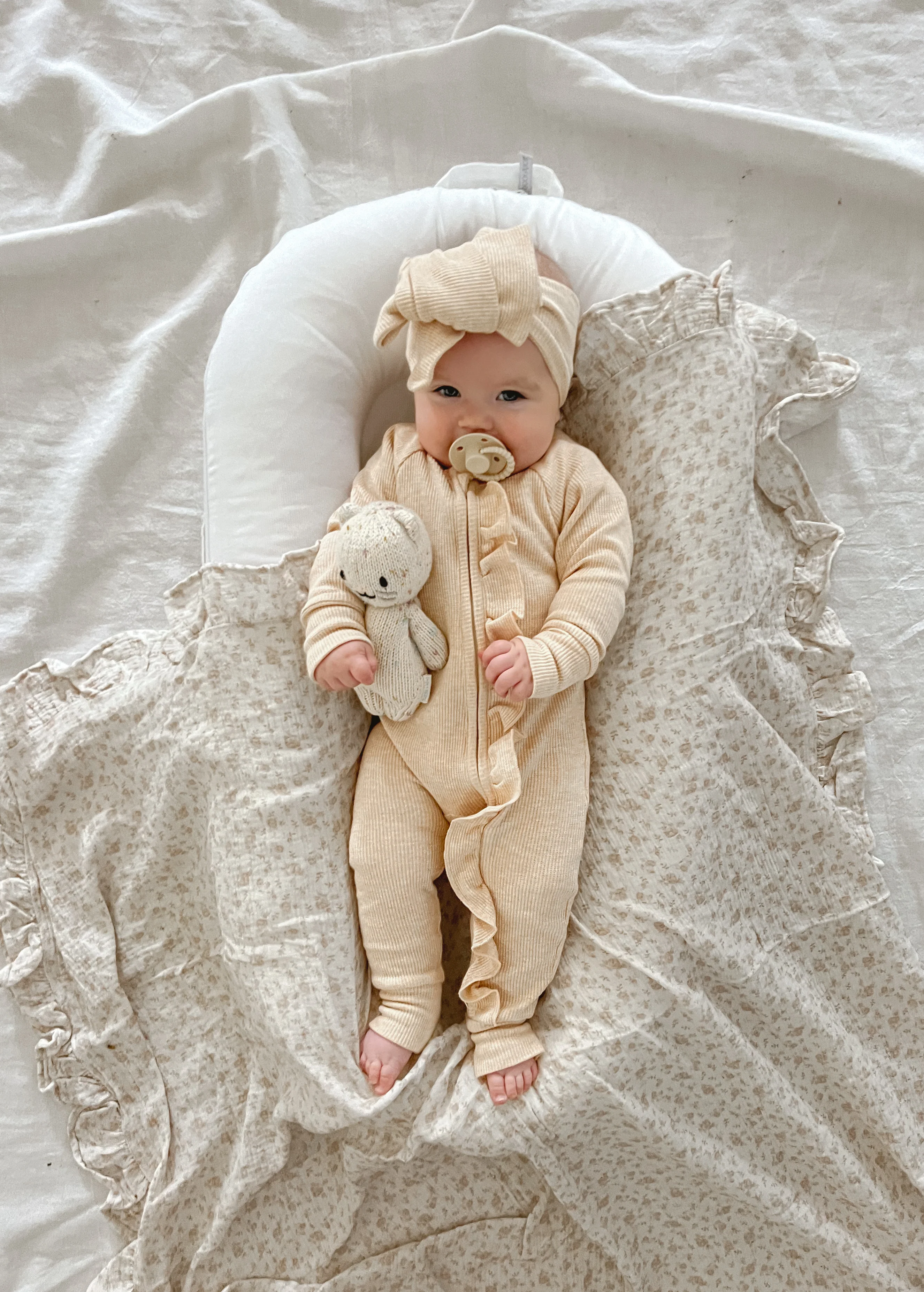 Frill Muslin Blanket | Vintage Rose - Image 4