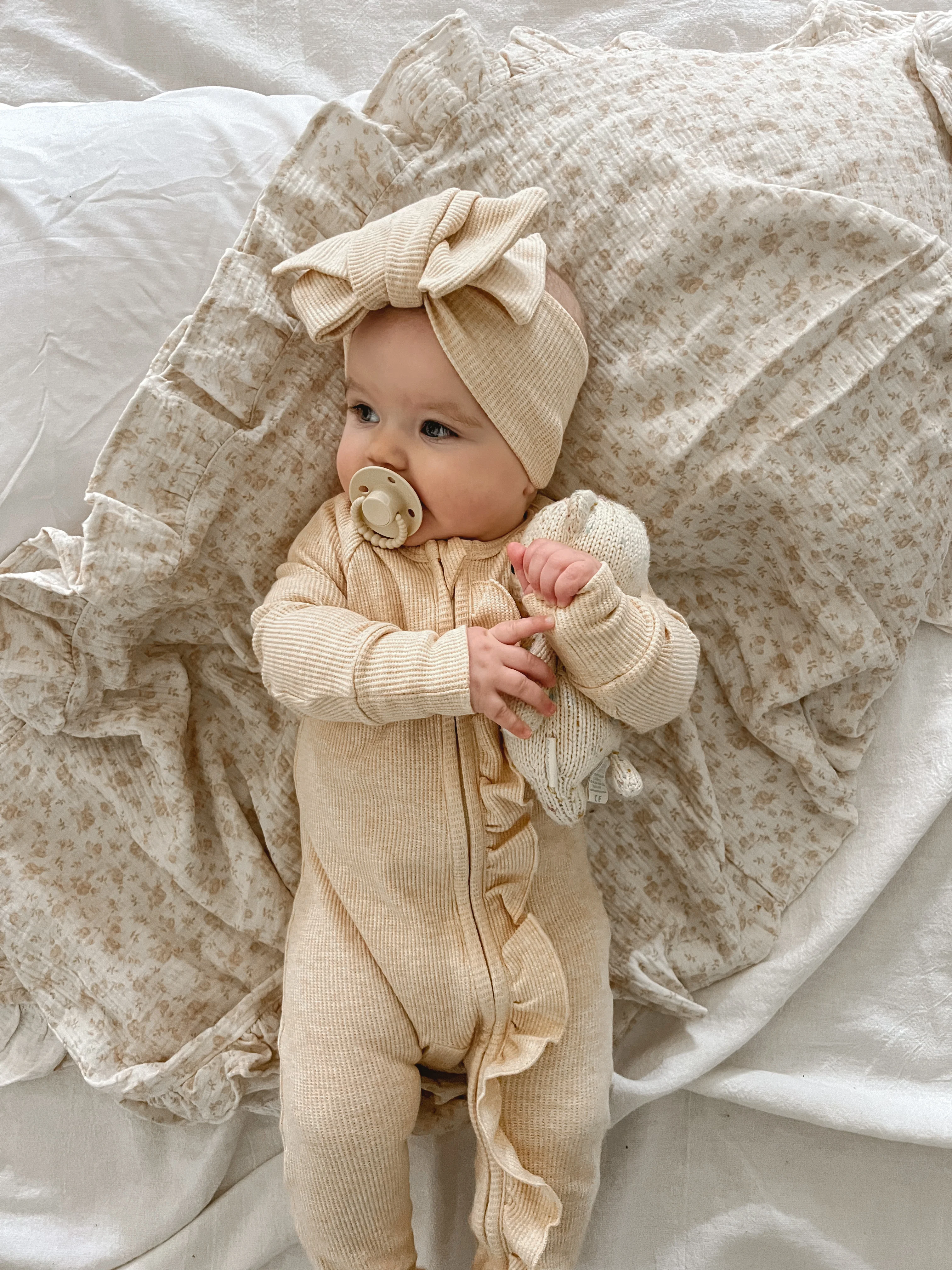 Frill Muslin Blanket | Vintage Rose - Image 5