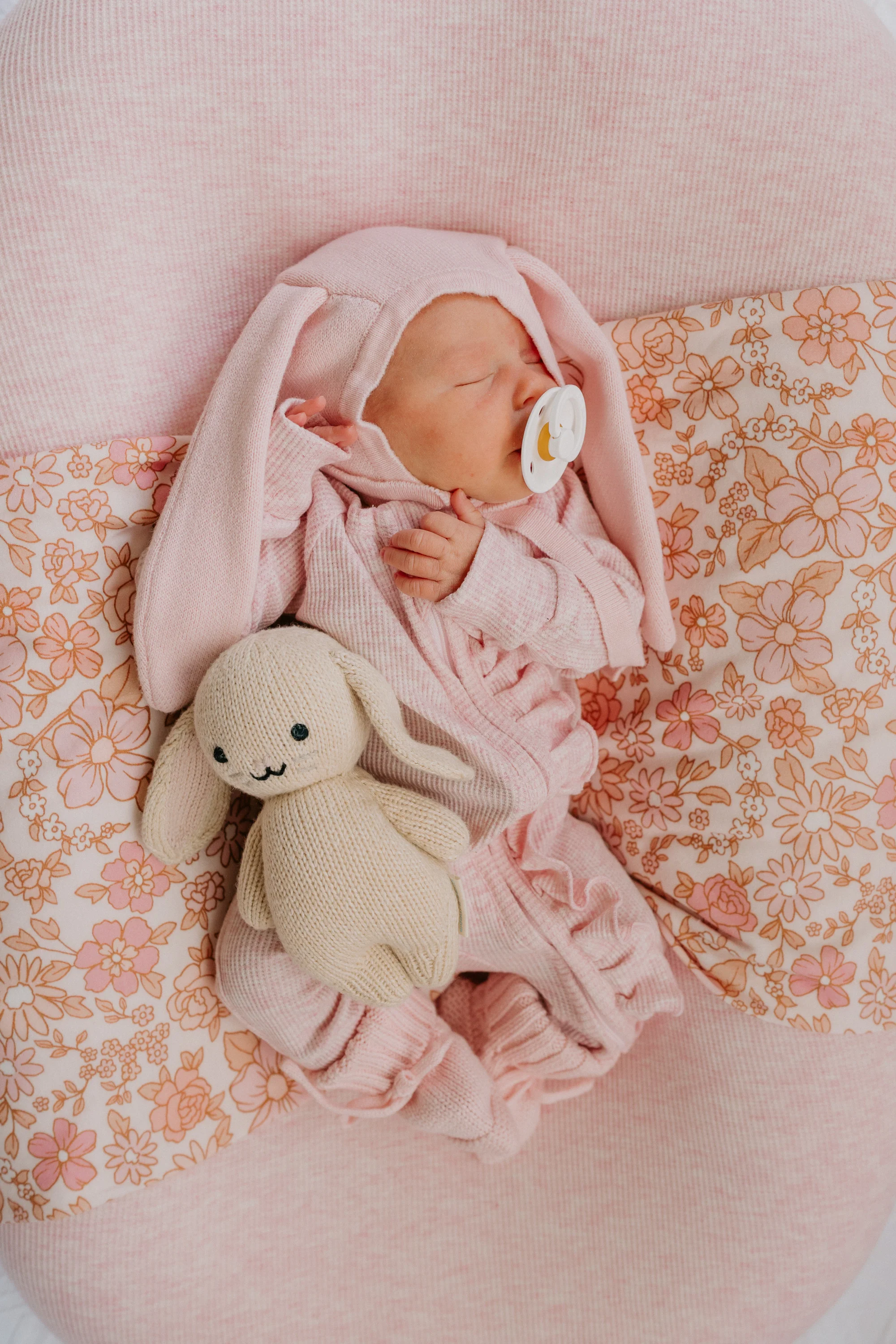 Frill Zip Romper | Baby Pink Marle Waffle - Image 5