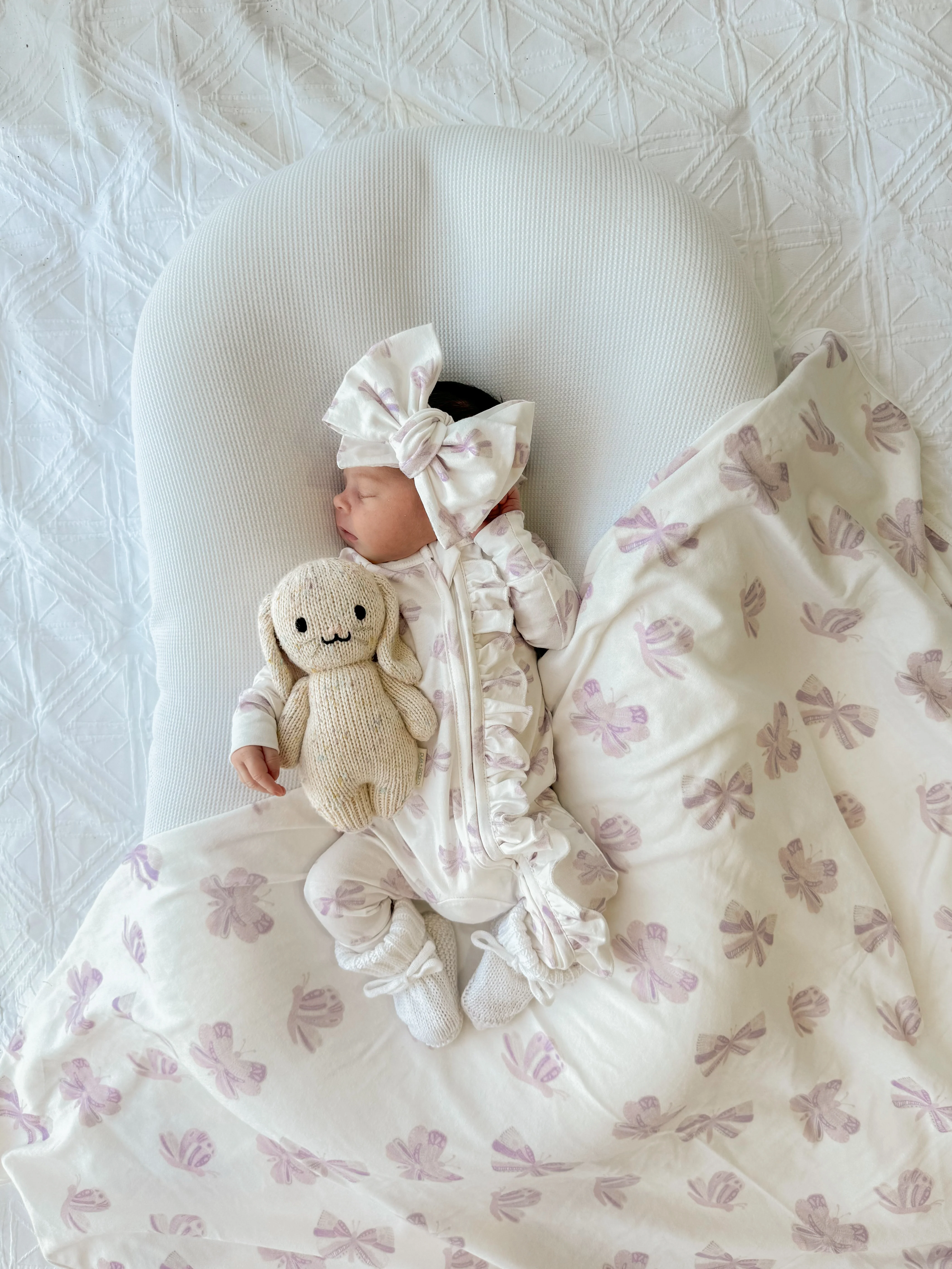 Frill Zip Romper | Lilac Butterflies - Image 5