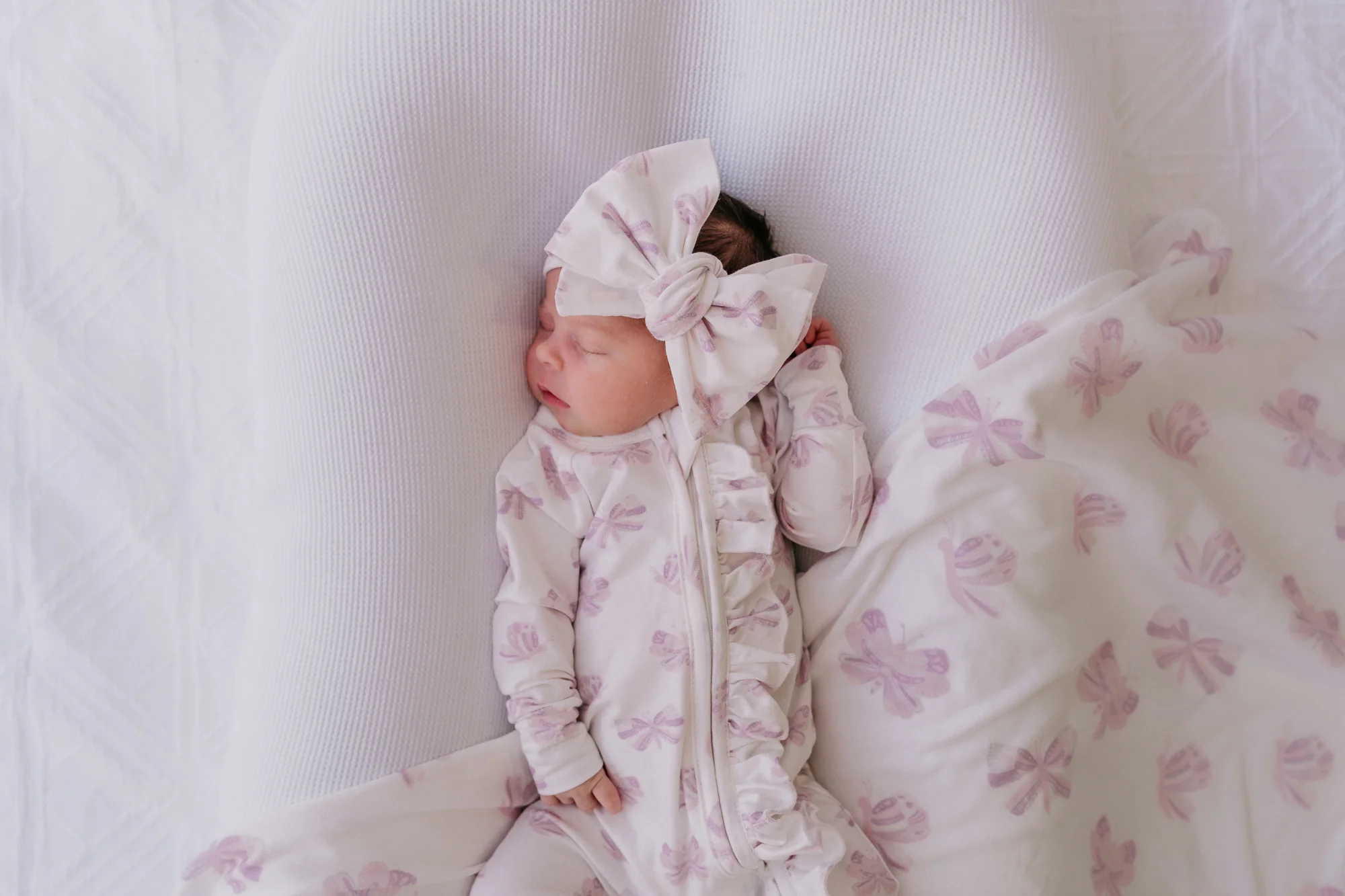 Frill Zip Romper | Lilac Butterflies - Image 7