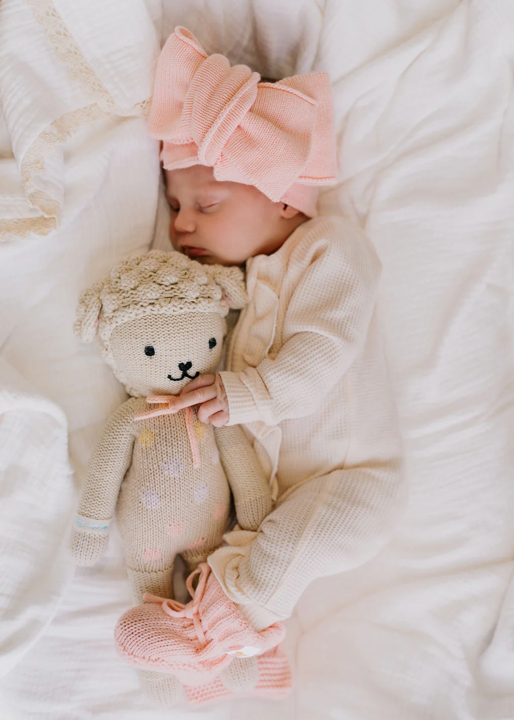 Frill Zip Romper | Cream Waffle - Image 3