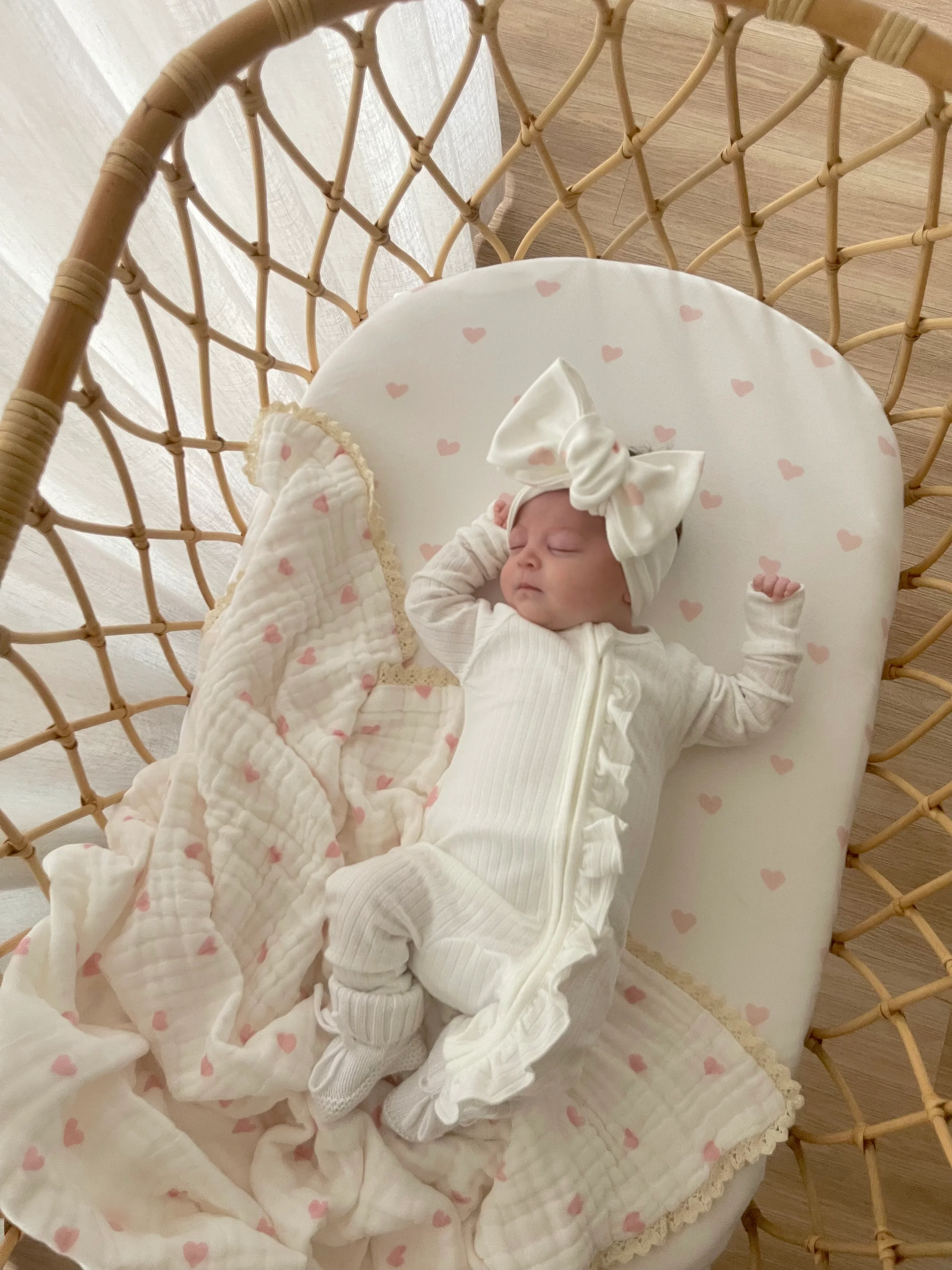 Frill Zip Romper | Milk Rib Pointelle - Image 4