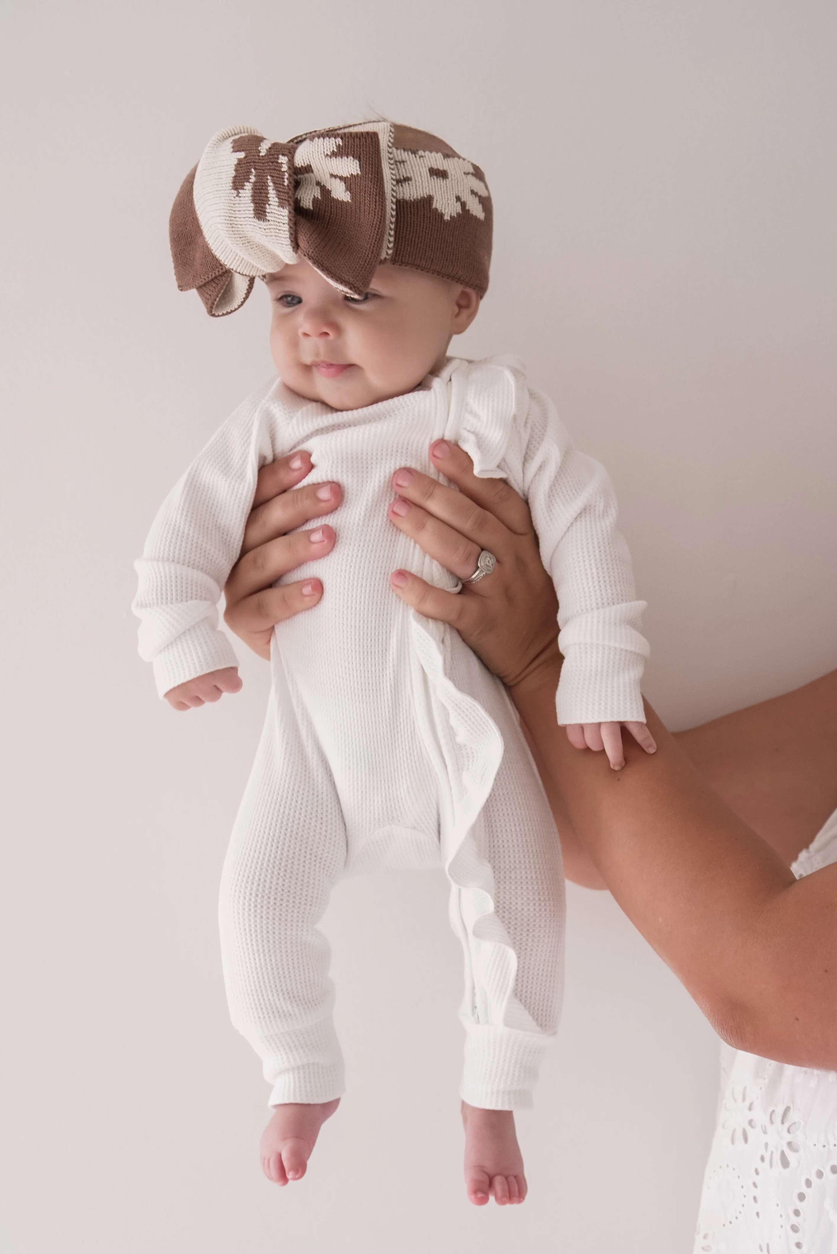 Frill Zip Romper | Milk Waffle - Image 5