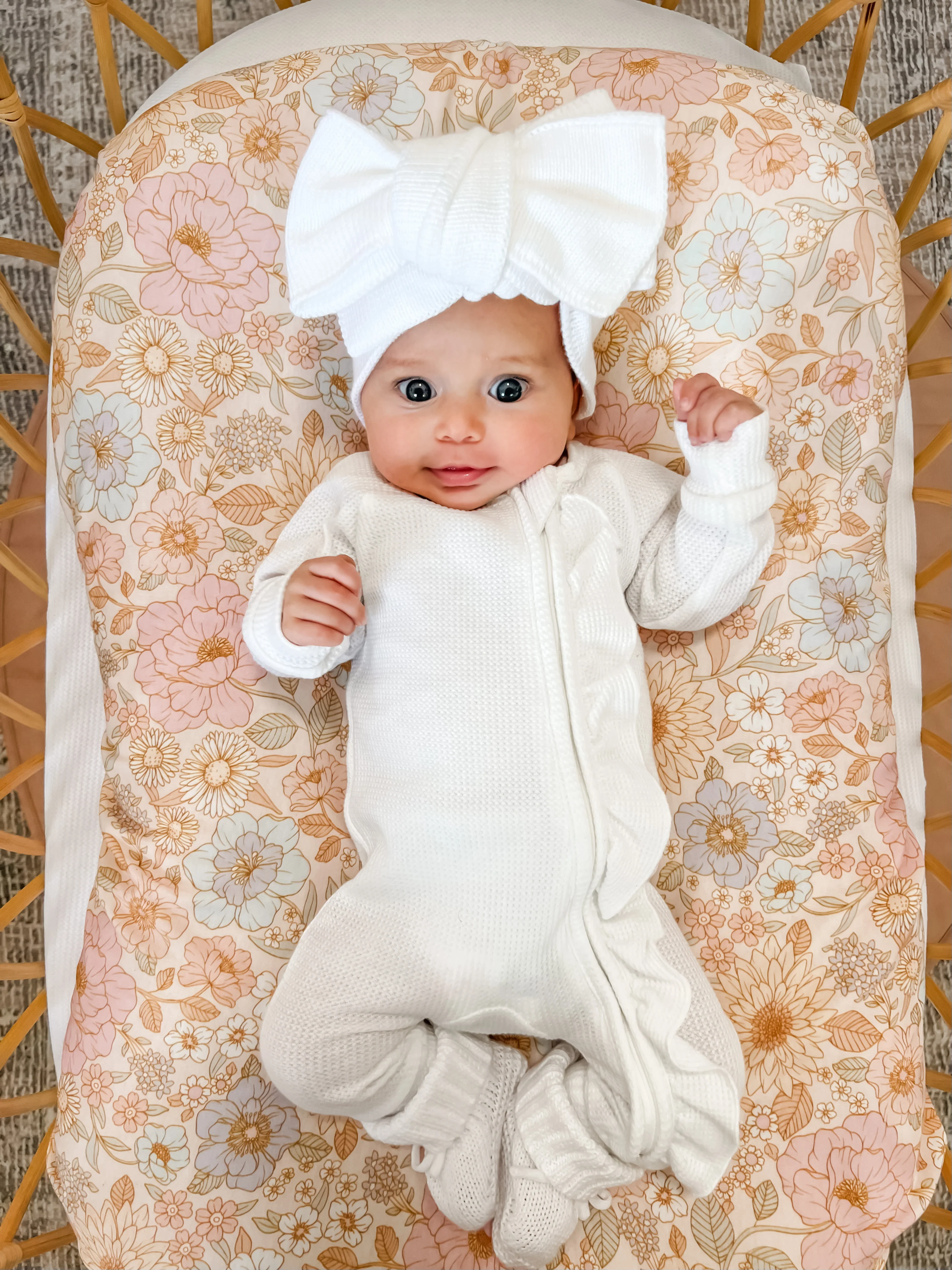 Frill Zip Romper | Milk Waffle - Image 6