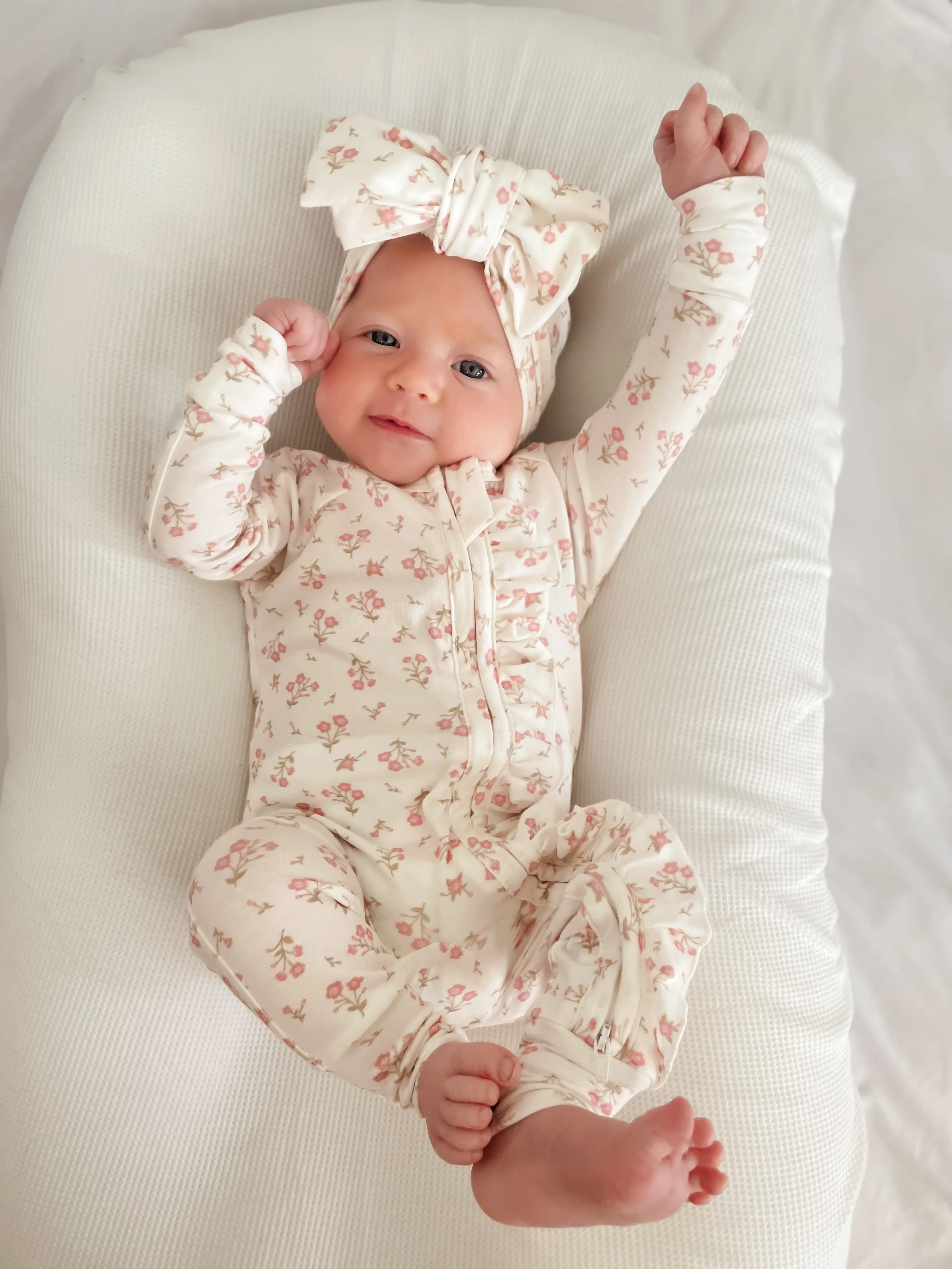 Frill Zip Romper | Paisley Peony - Image 10