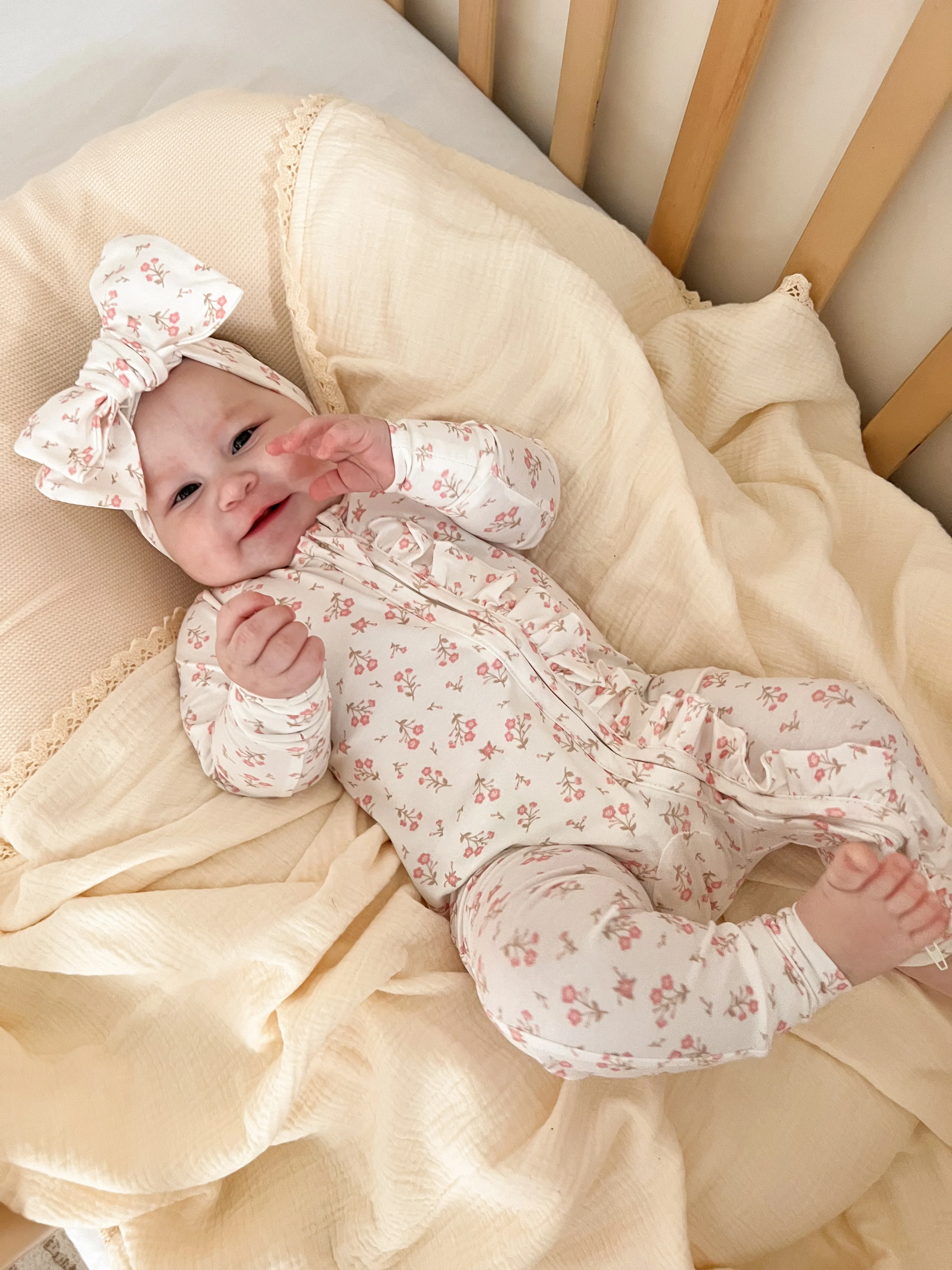 Frill Zip Romper | Paisley Peony - Image 12