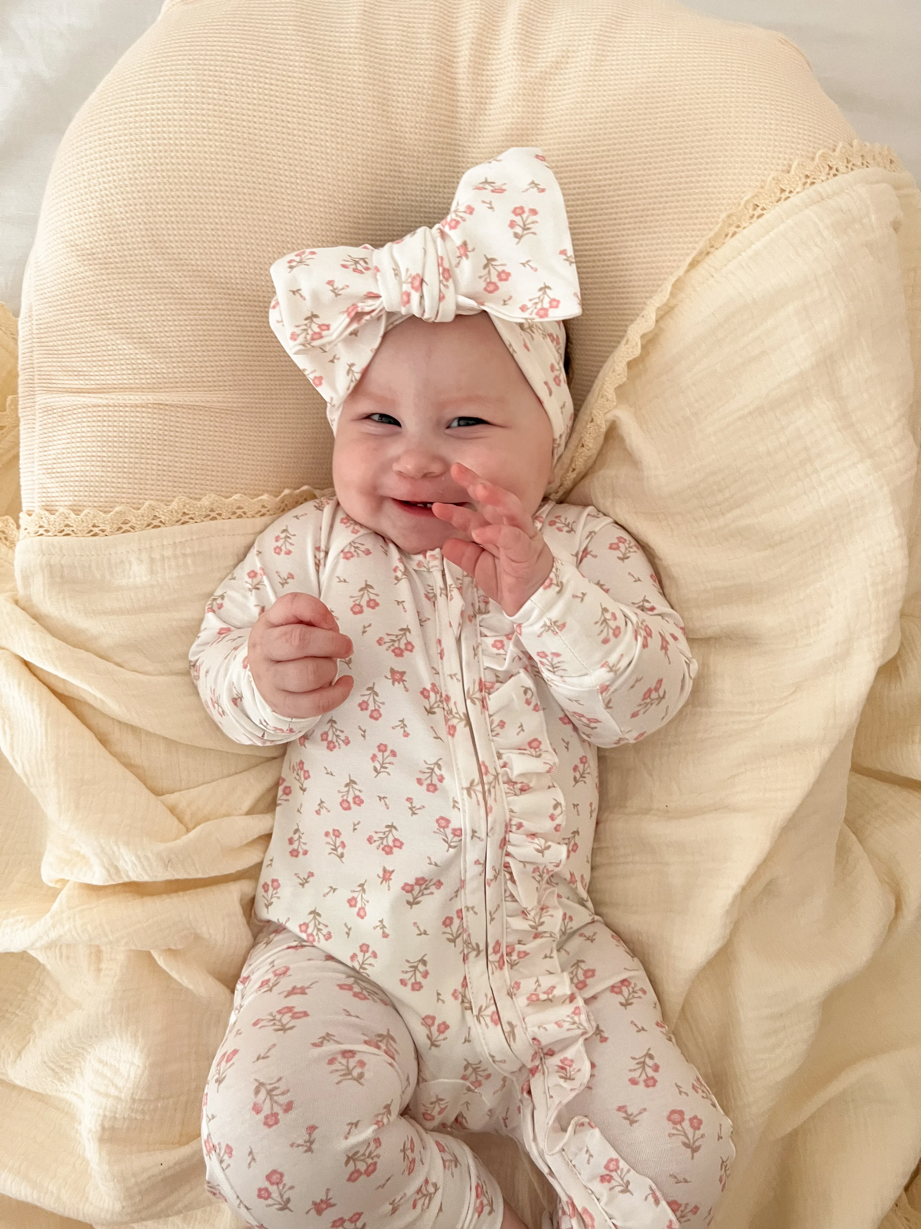 Frill Zip Romper | Paisley Peony - Image 13