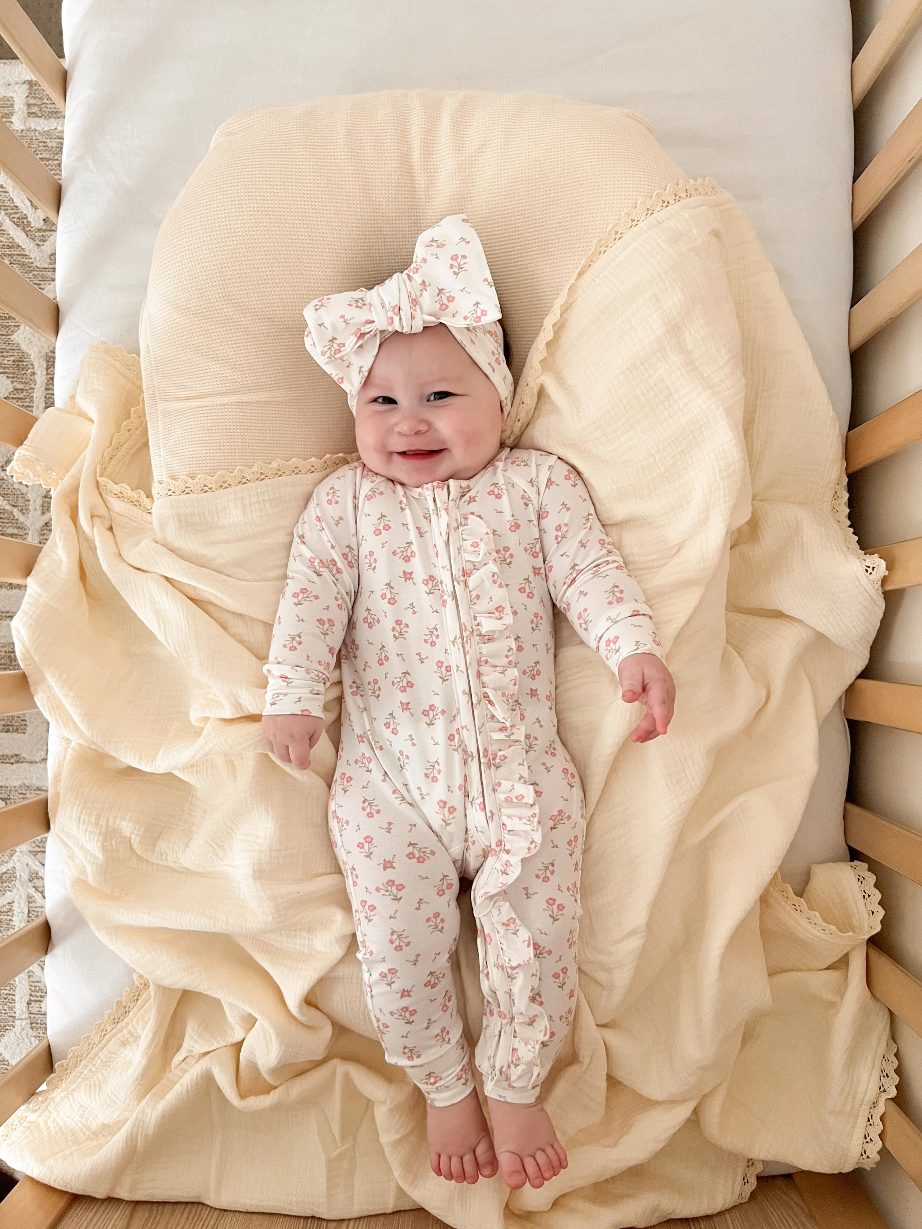 Frill Zip Romper | Paisley Peony - Image 6