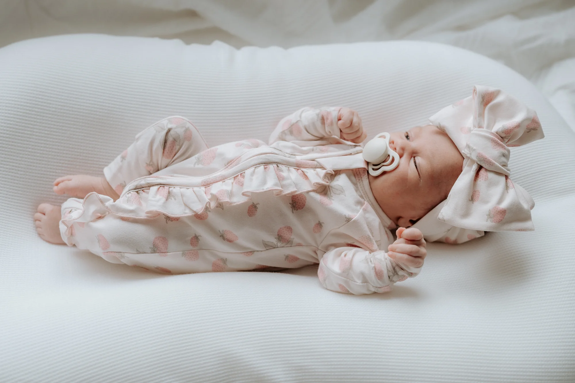 Frill Zip Romper | Strawberries - Image 3