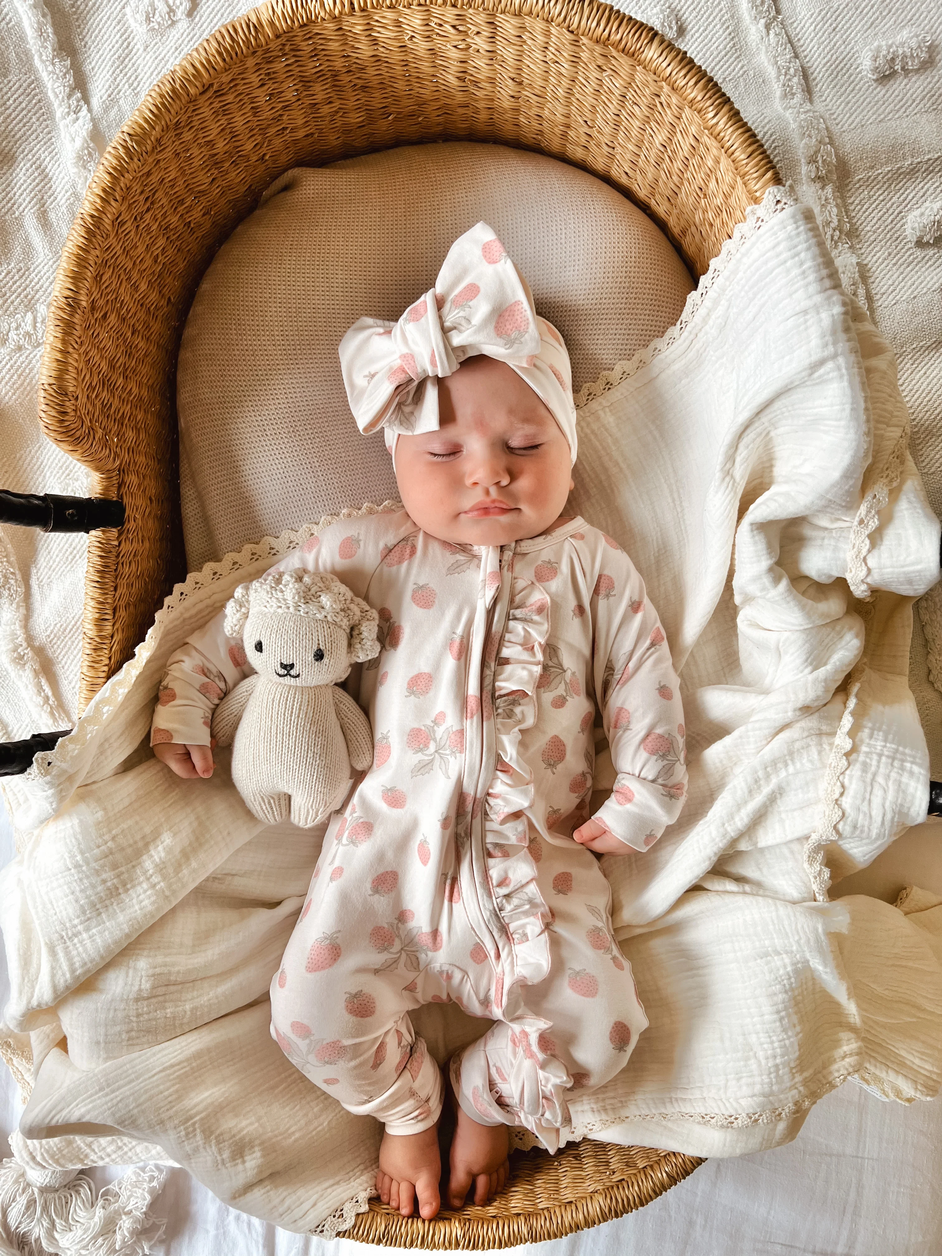 Frill Zip Romper | Strawberries - Image 6