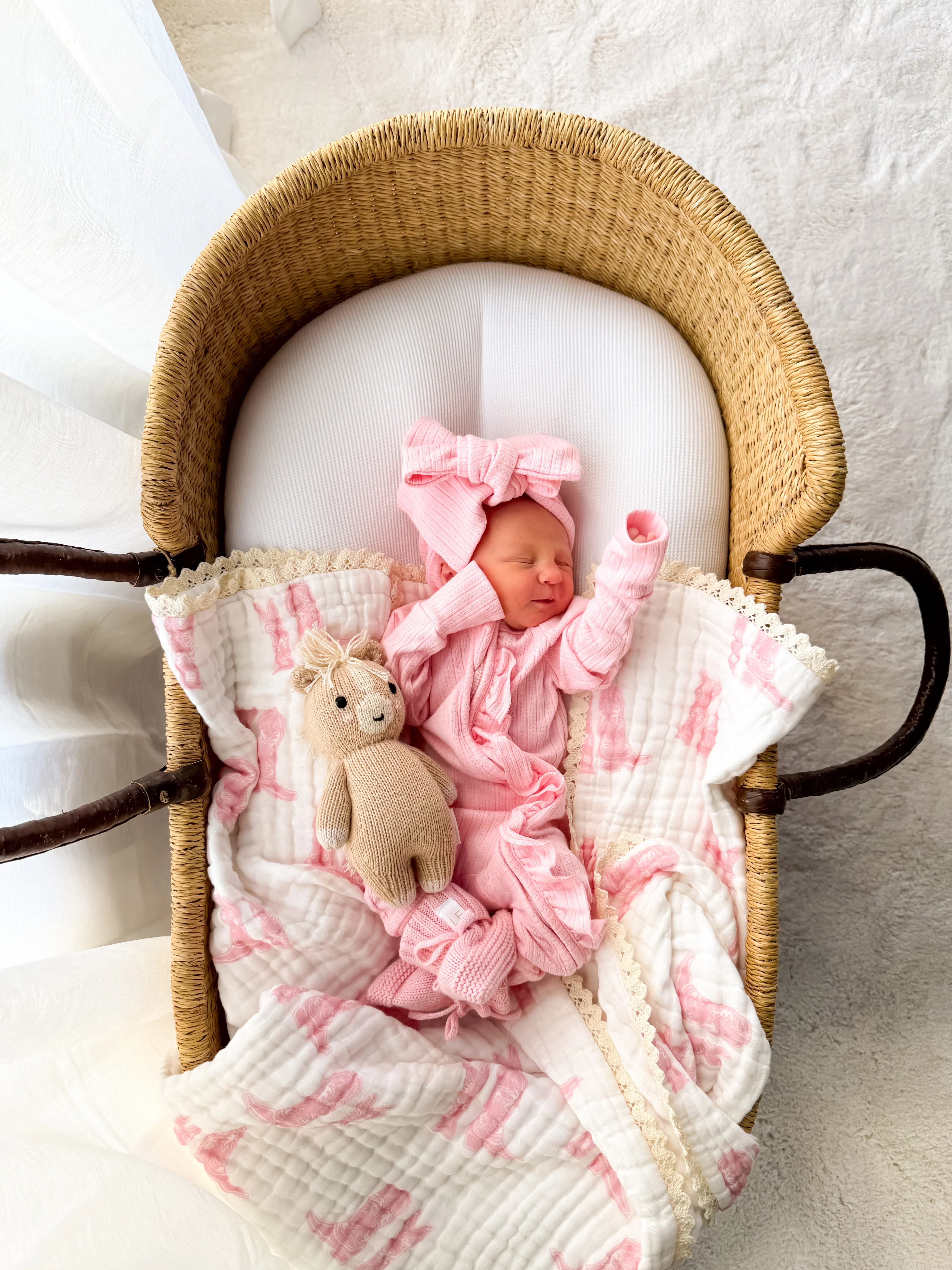 Gauze Lace Blanket | Pink Cowgirl Boots - Image 3