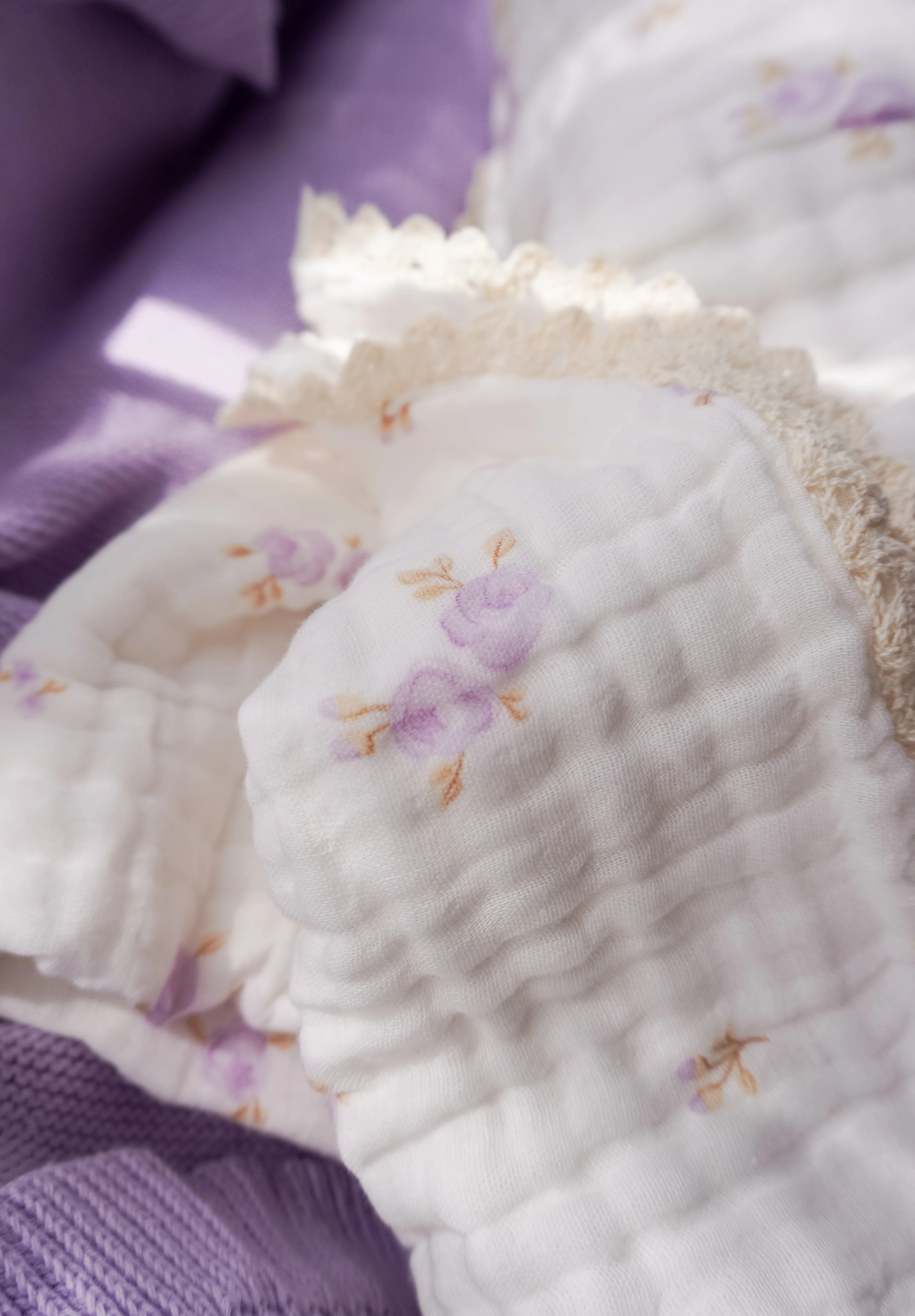 Gauze Lace Blanket | Lilac Floral - Image 10