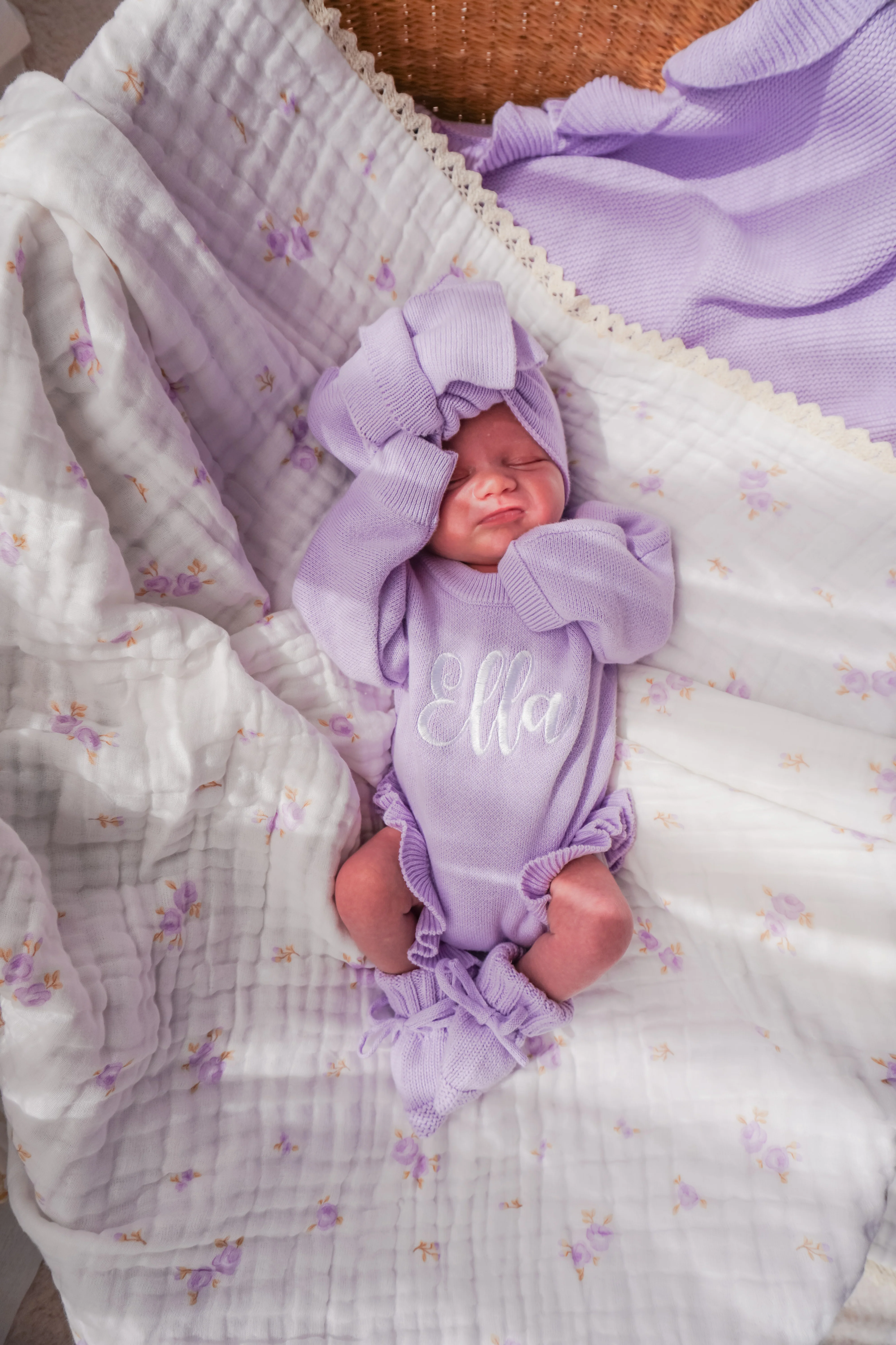 Gauze Lace Blanket | Lilac Floral - Image 13