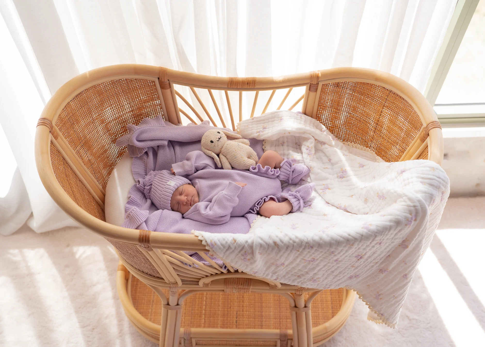 Gauze Lace Blanket | Lilac Floral - Image 6