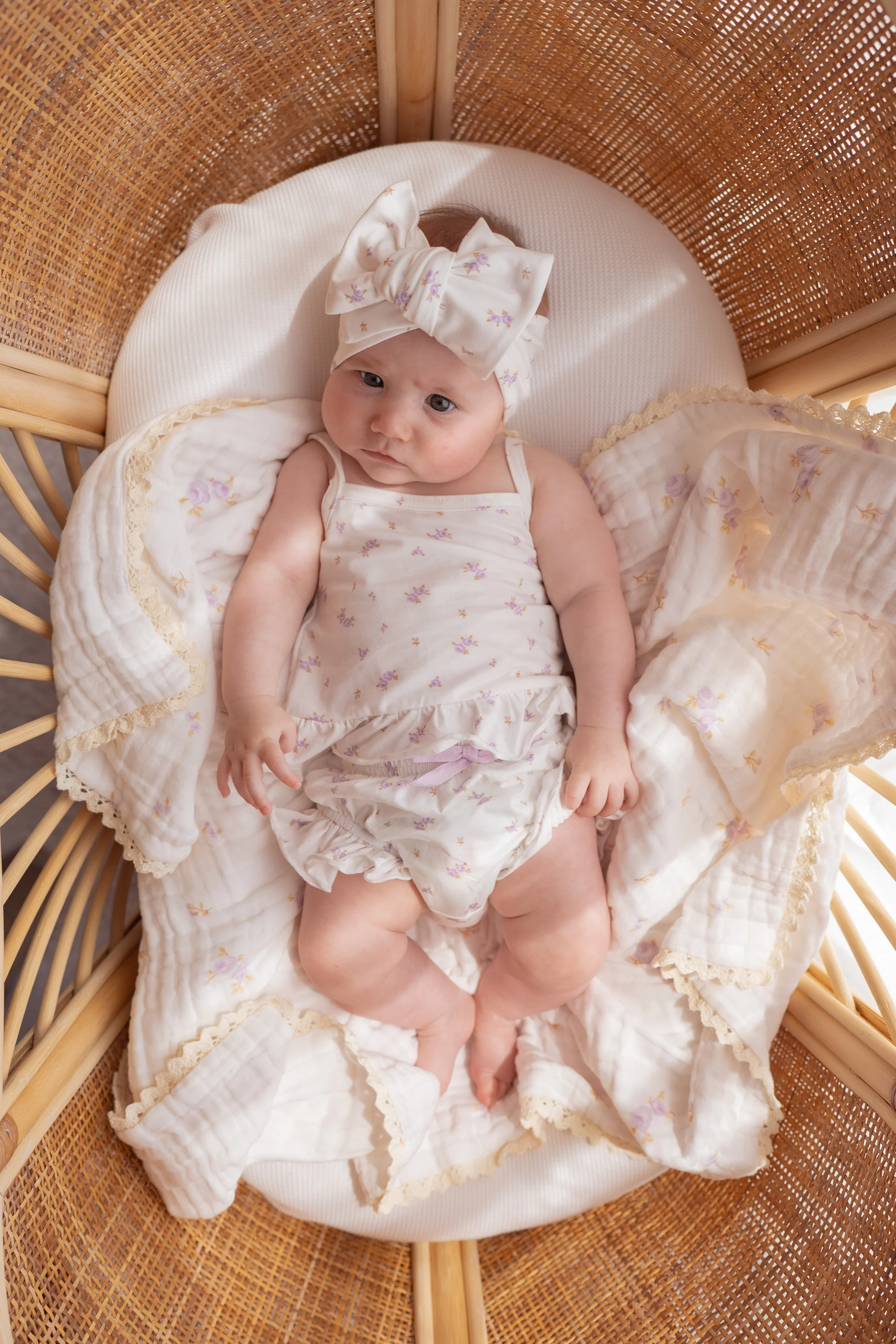 Gauze Lace Blanket | Lilac Floral - Image 7