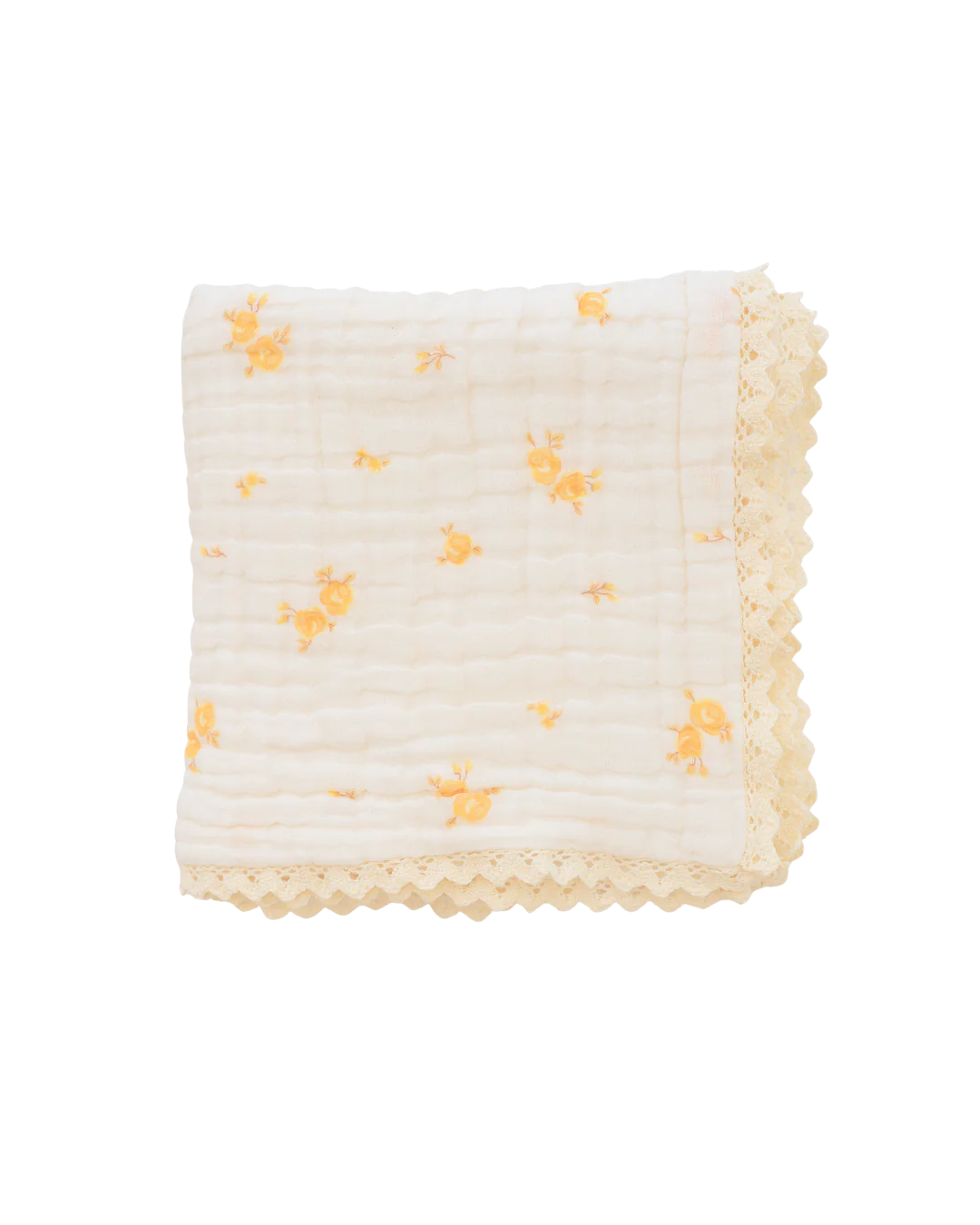 Gauze Lace Blanket | Yellow Tiny Floral - Image 13