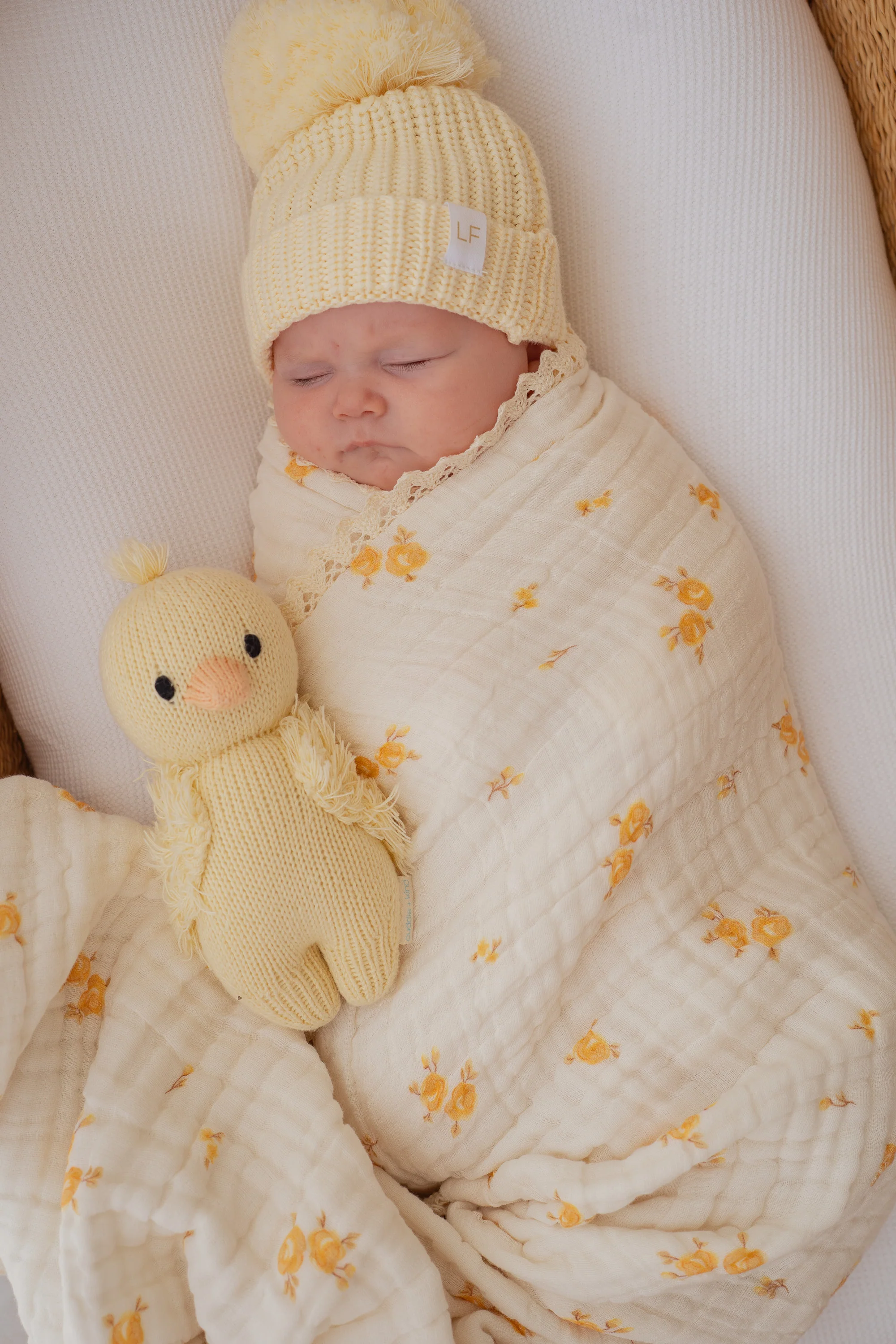 Gauze Lace Blanket | Yellow Tiny Floral - Image 3