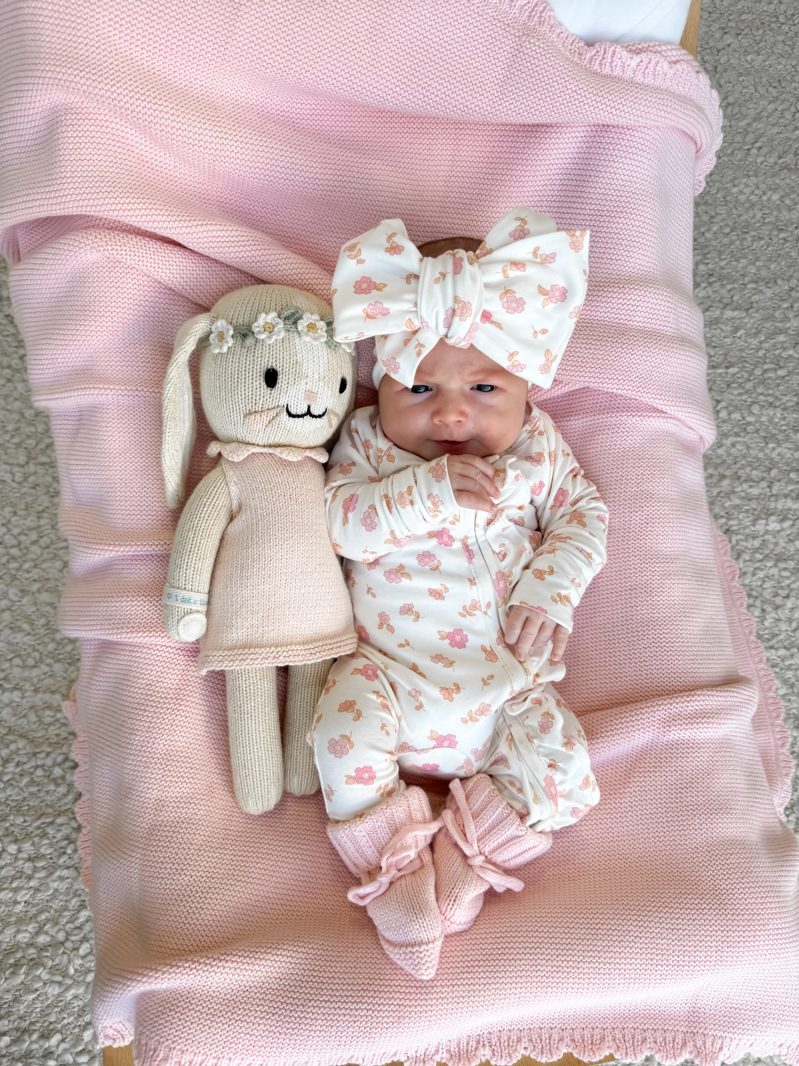 Heirloom Knit Blanket | Baby Pink - Image 4