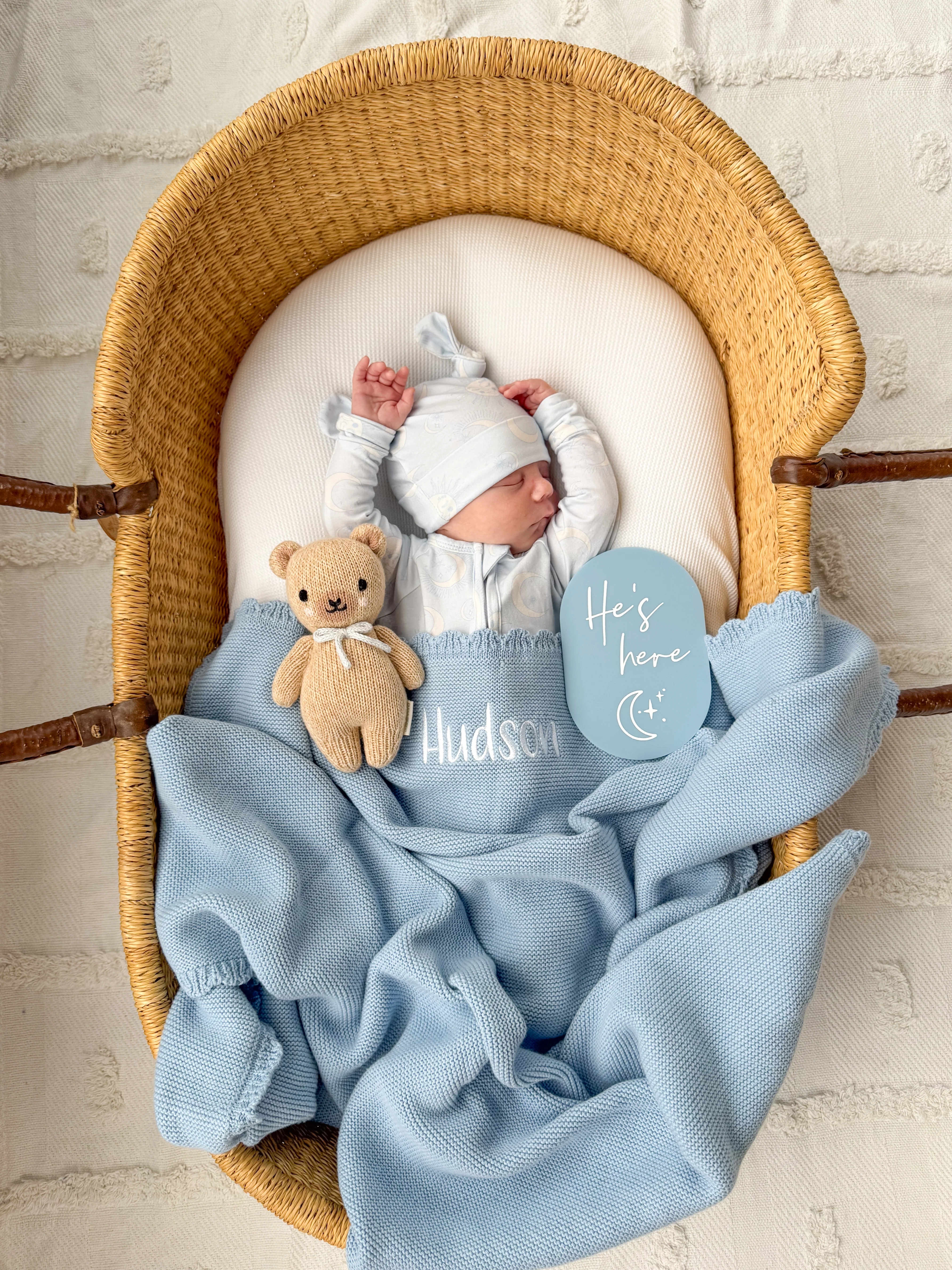 Heirloom Knit Blanket | Blue - Image 3