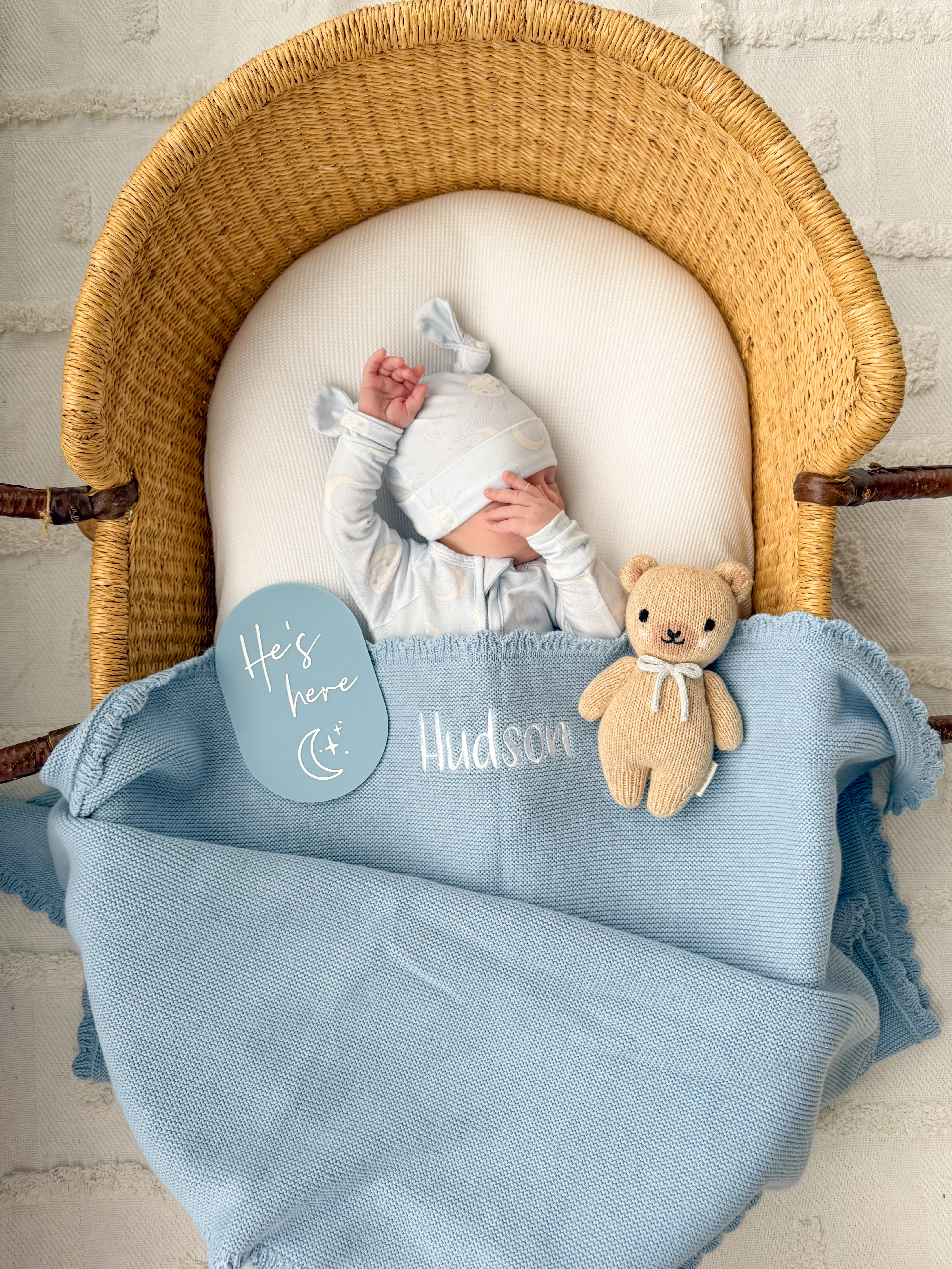 Heirloom Knit Blanket | Blue - Image 5