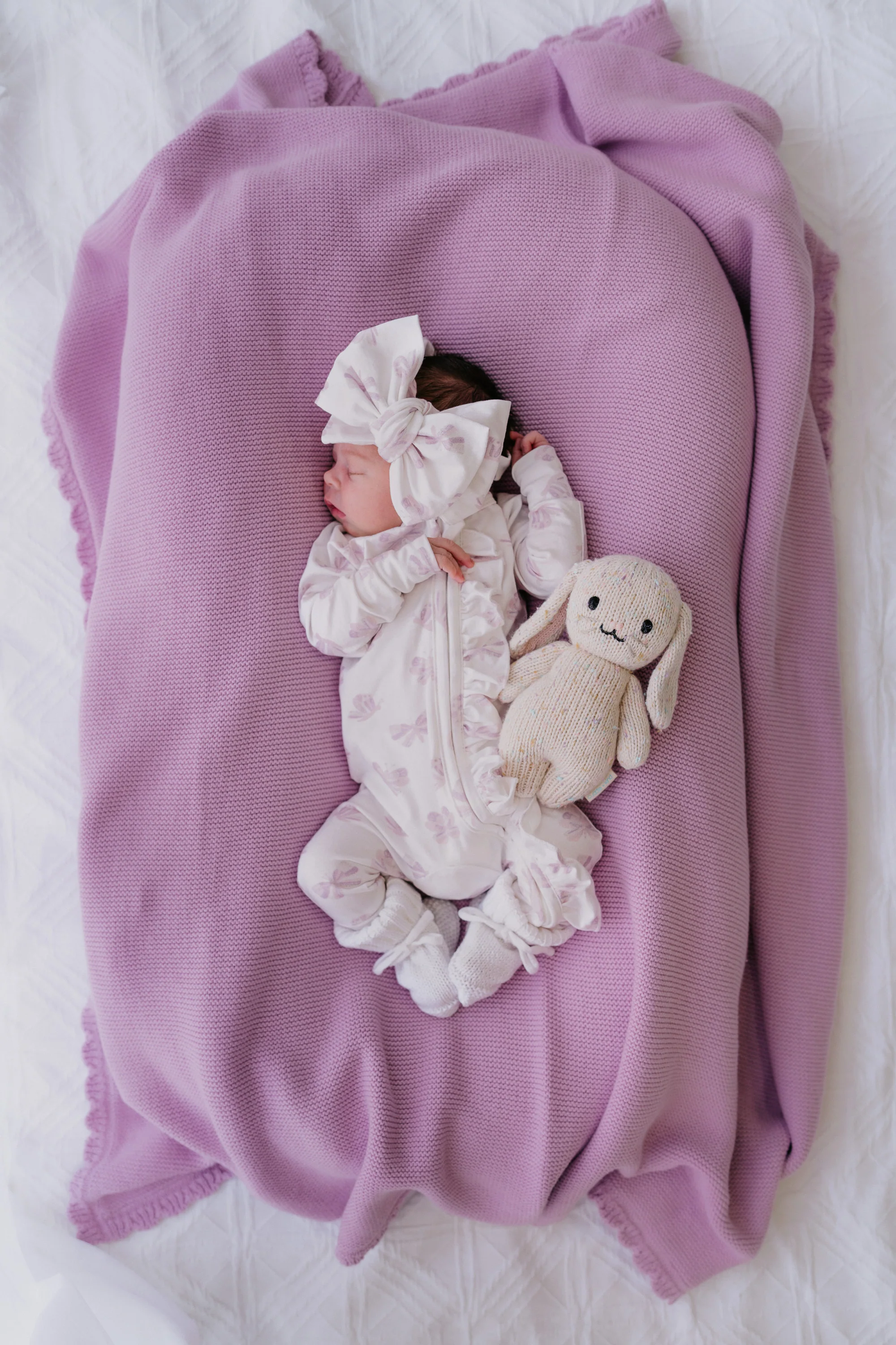 Heirloom Knit Blanket | Lilac - Image 4