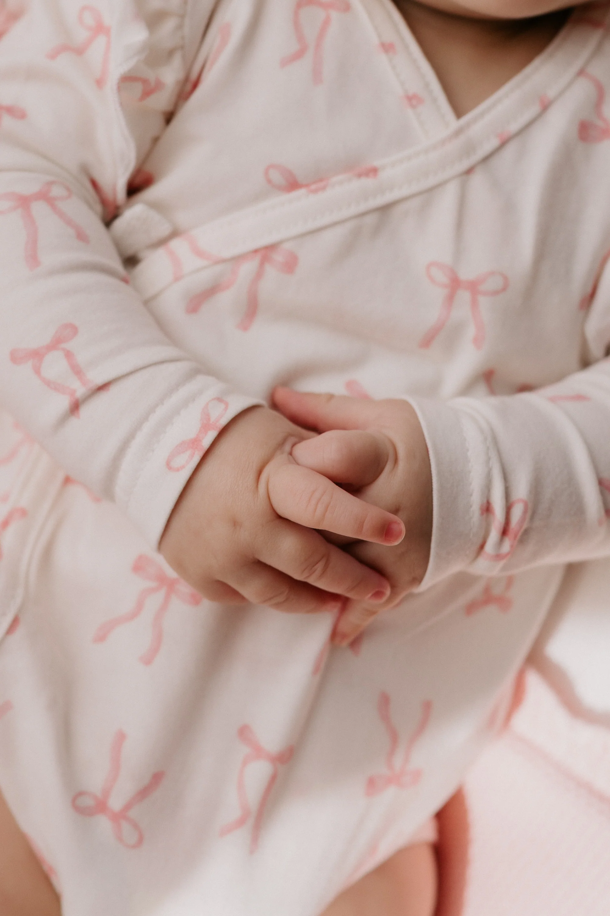Kimono Onesie | Pink Bows - Image 3