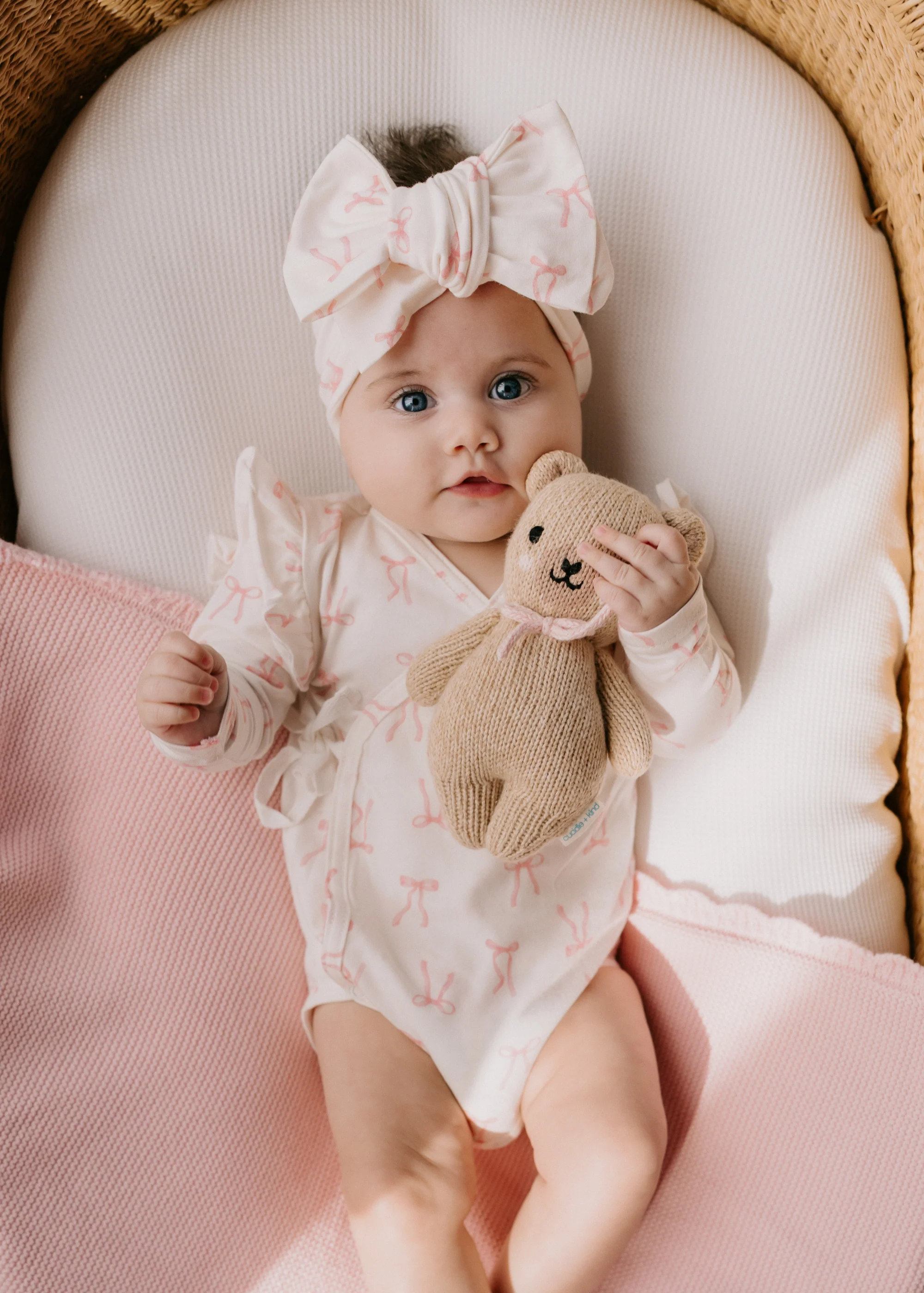 Kimono Onesie | Pink Bows - Image 5