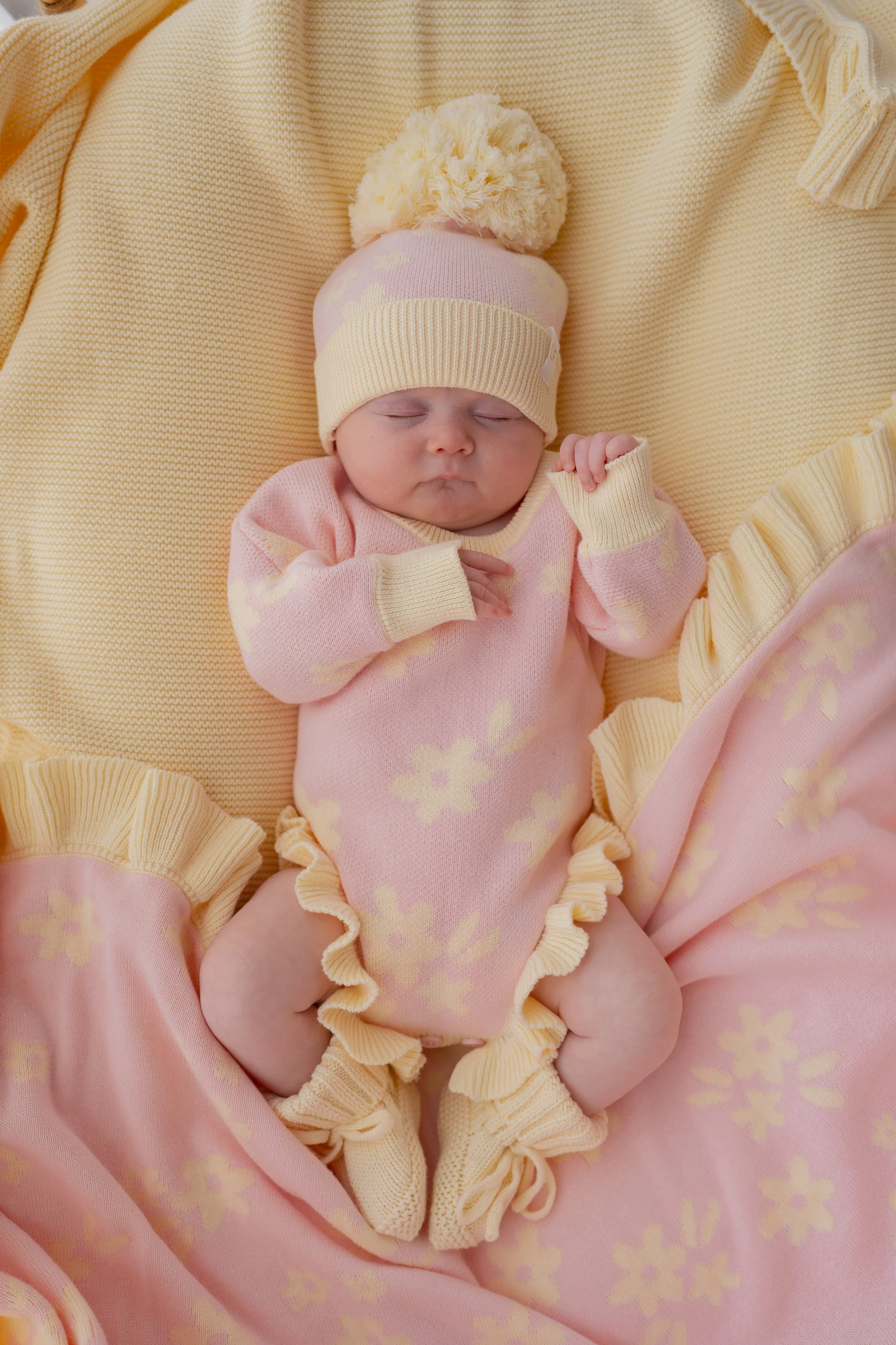 Knit Romper | Daisy Floral Lemon - Image 4