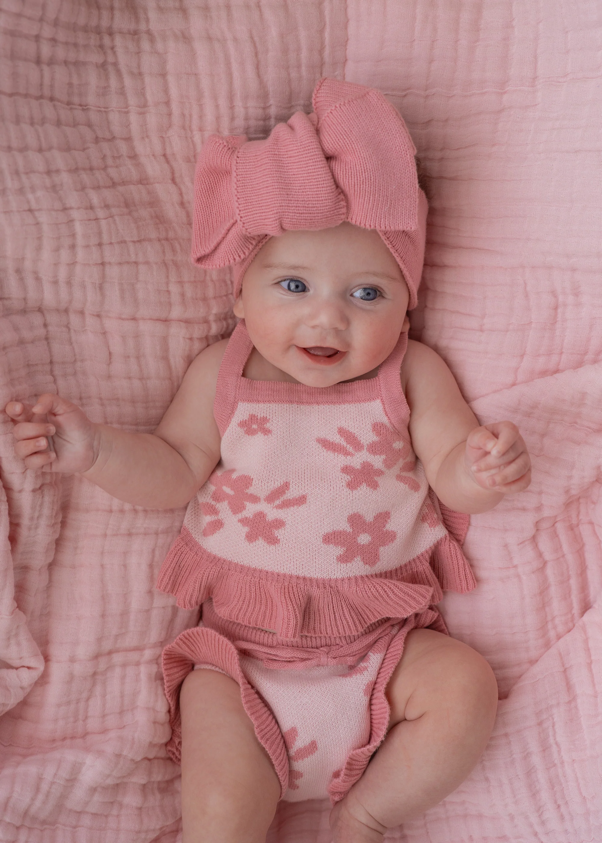 Knit Summer Set | Daisy Floral Strawberry - Image 10