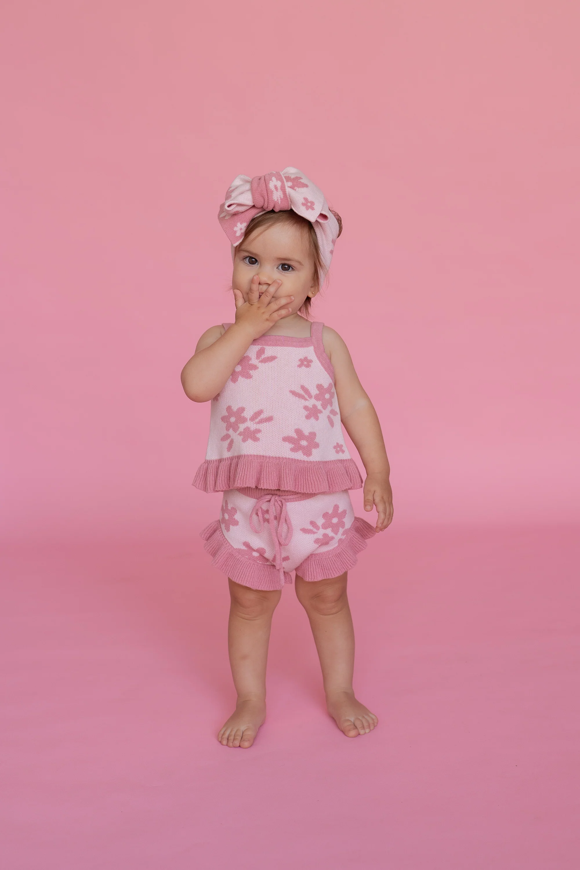 Knit Summer Set | Daisy Floral Strawberry - Image 4