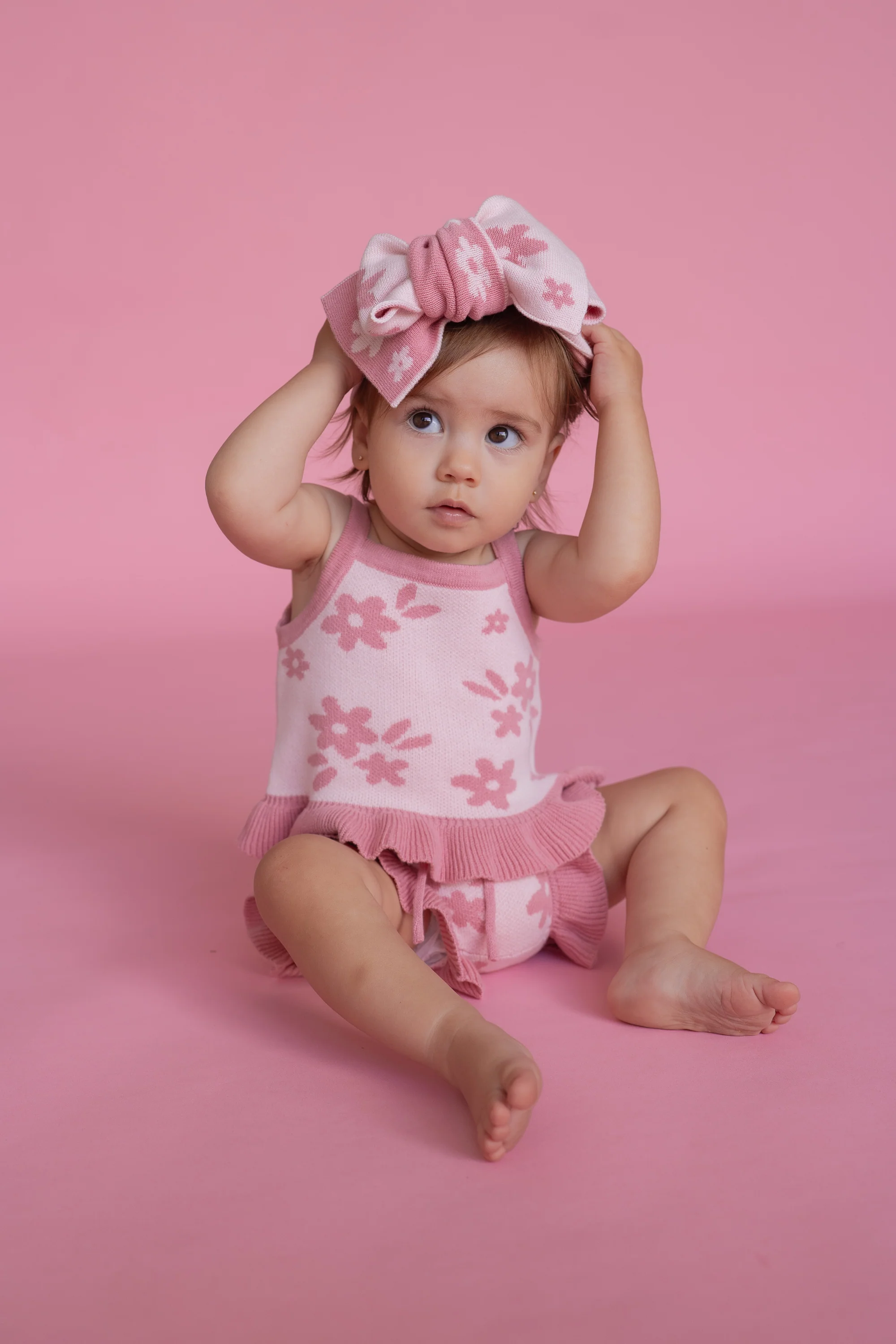 Knit Summer Set | Daisy Floral Strawberry - Image 5