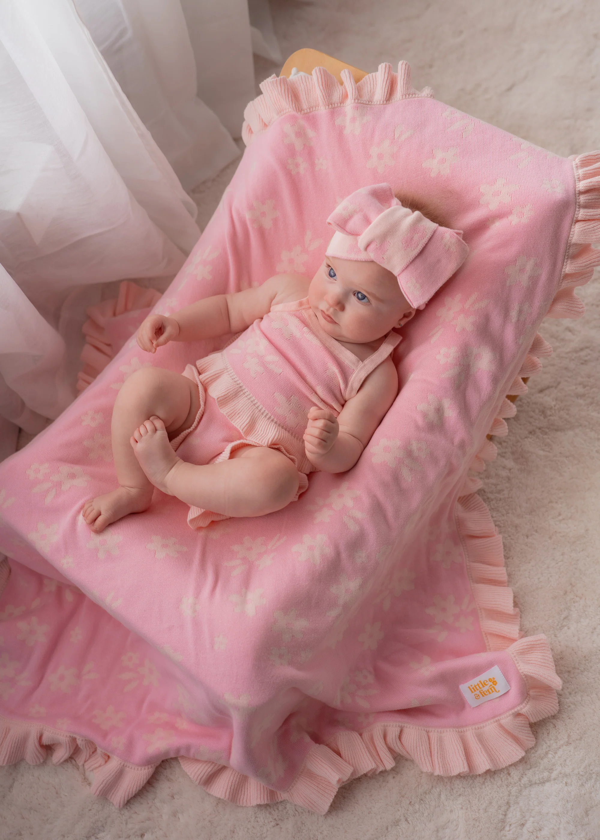 Knit Summer Set | Daisy Floral Pink - Image 3