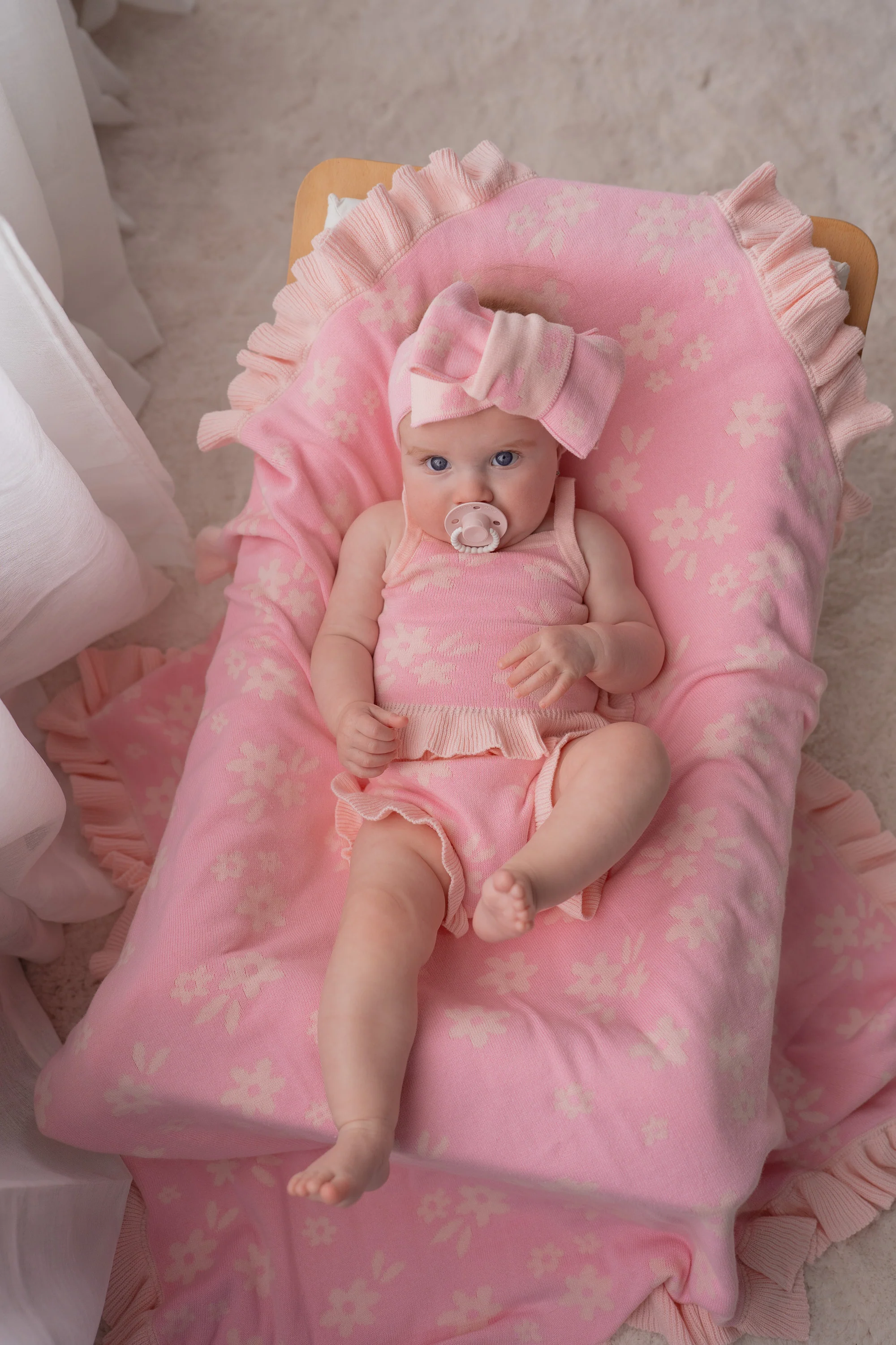 Knit Summer Set | Daisy Floral Pink - Image 4