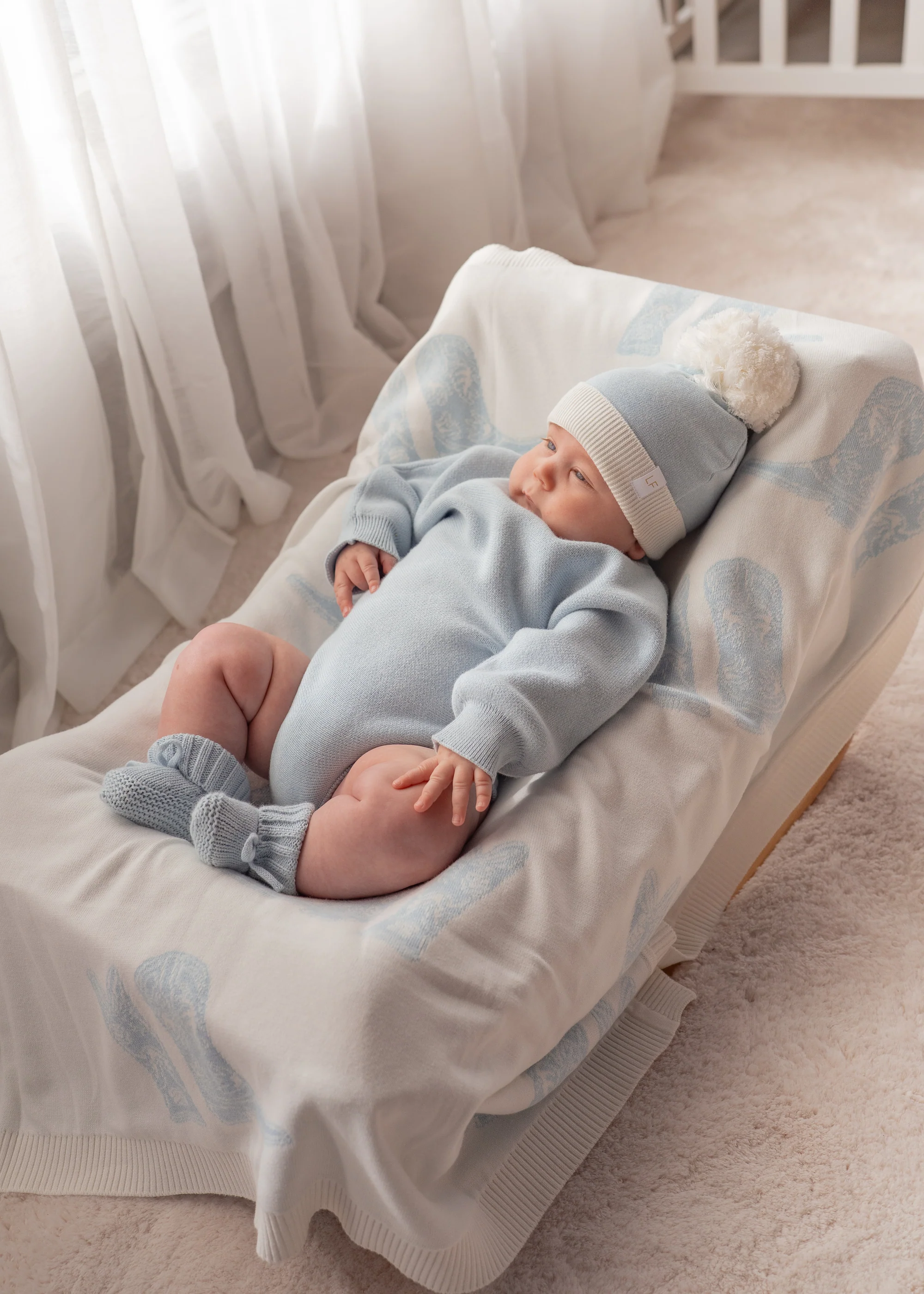 Knitted Booties | Sky Blue - Image 5