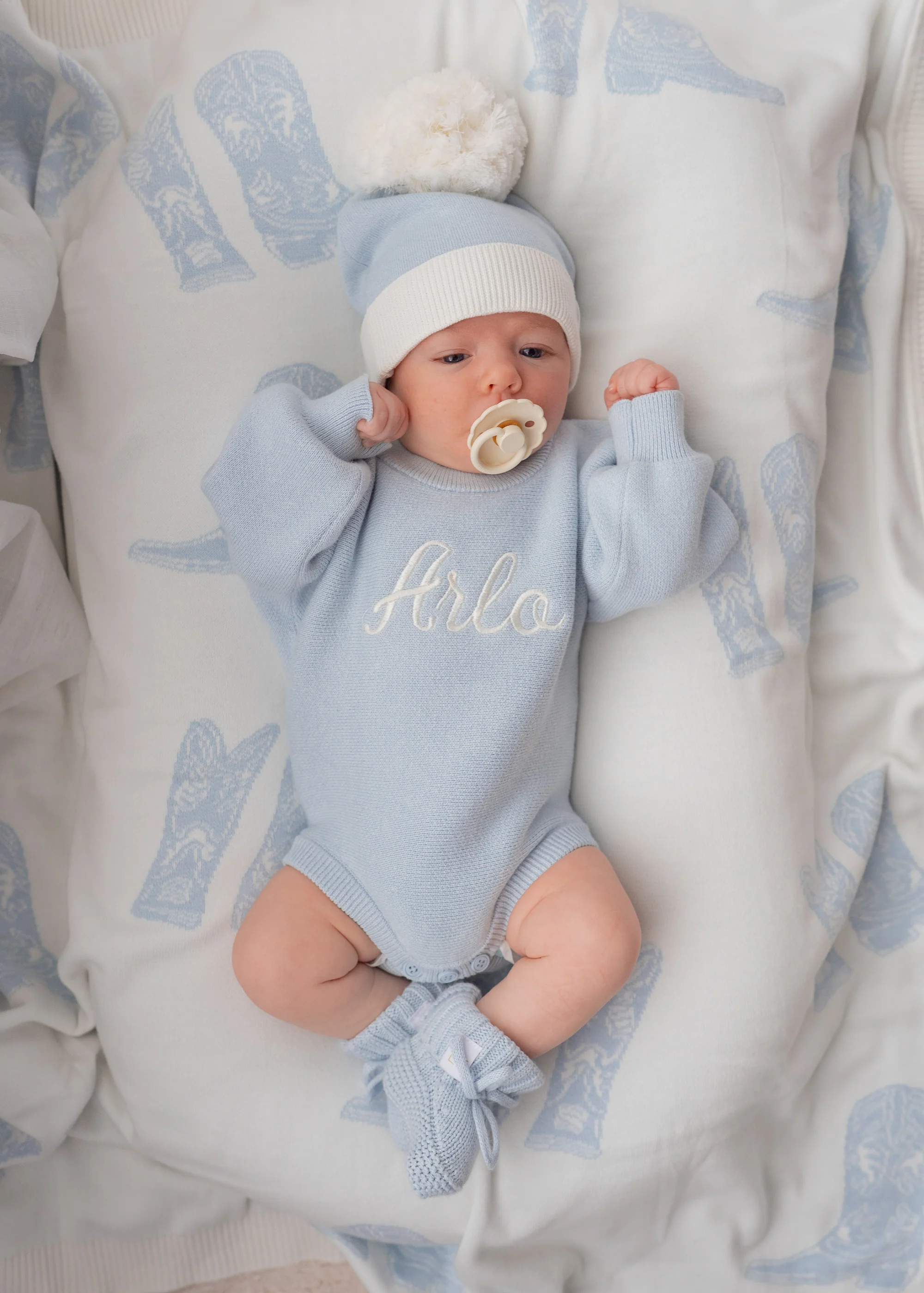 Knitted Booties | Sky Blue - Image 7