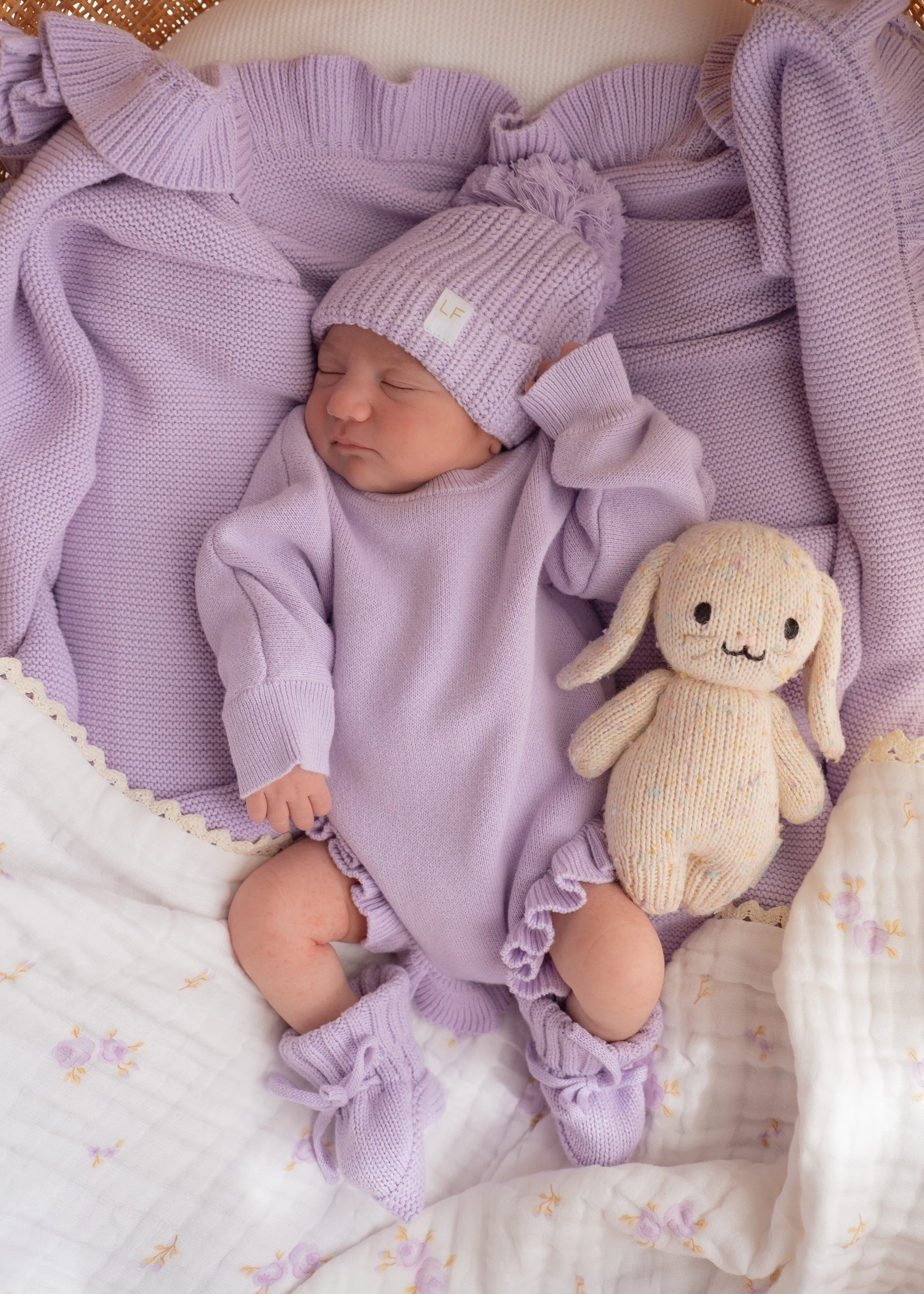 Knitted Booties | Pastel Lilac - Image 3