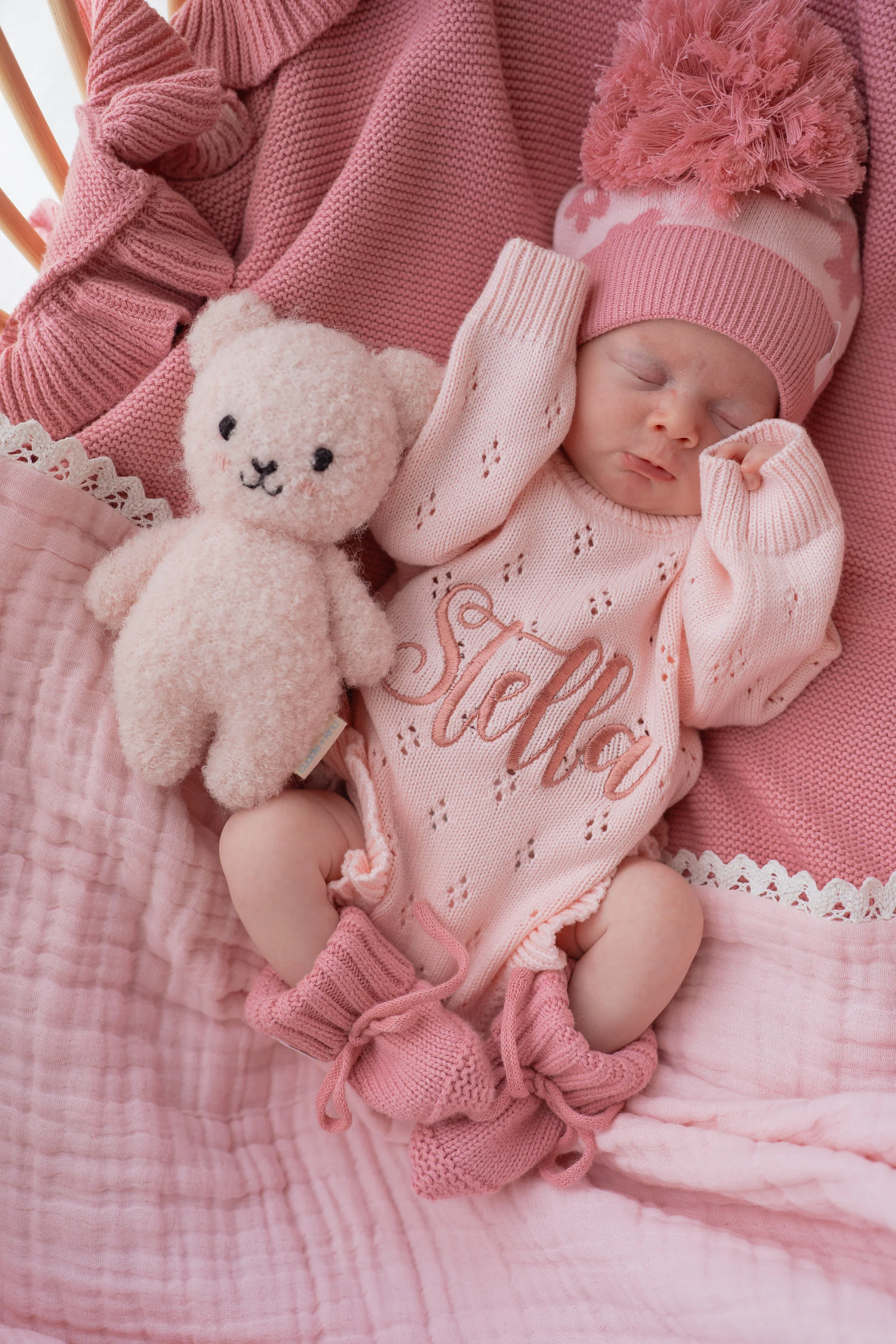 Knitted Booties | Strawberry - Image 3